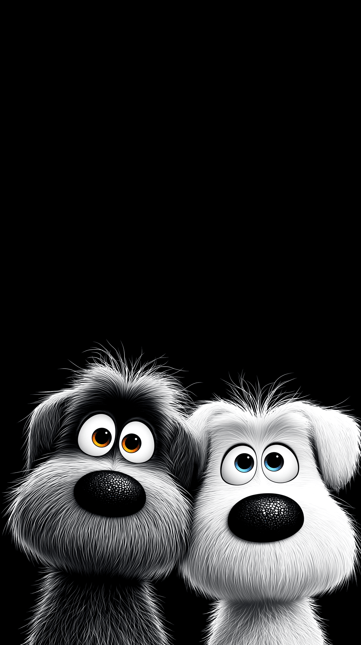 Cute Cartoon Dogs Close Up Wallpaper 4K Dark wallpaper - draft | Picmaze