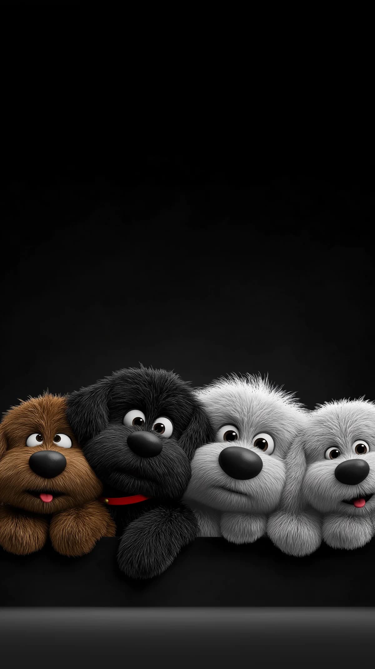 Cute Puppy Lineup Minimal Black Background 4K Wallpaper wallpaper - Dogs wallpaper | Picmaze