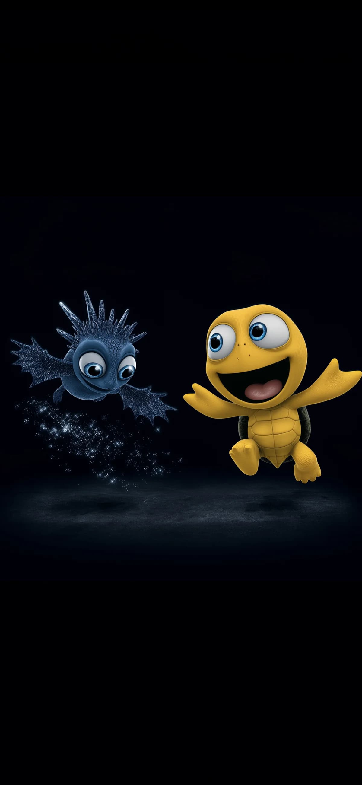 Cute Turtle and Dragon Dark Fantasy 4K Cartoon Wallpaper wallpaper - ios wallpapers | Picmaze