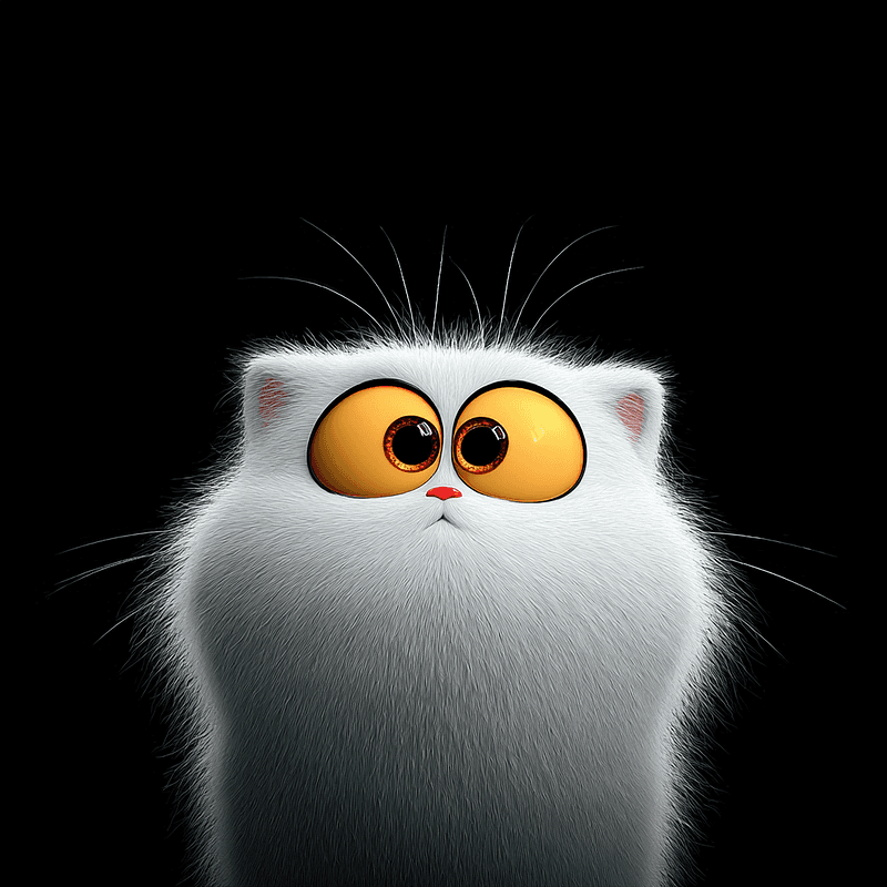 Cute Fluffy White Cat 4K Big Eyes Profile Picture profile picture
