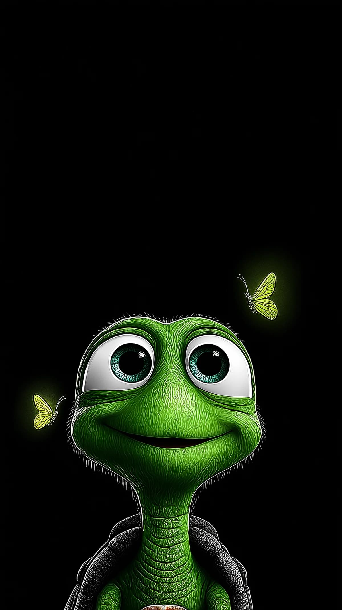Cute Turtle Face Wallpaper with Glowing Butterflies HD wallpaper - Turtle | Picmaze