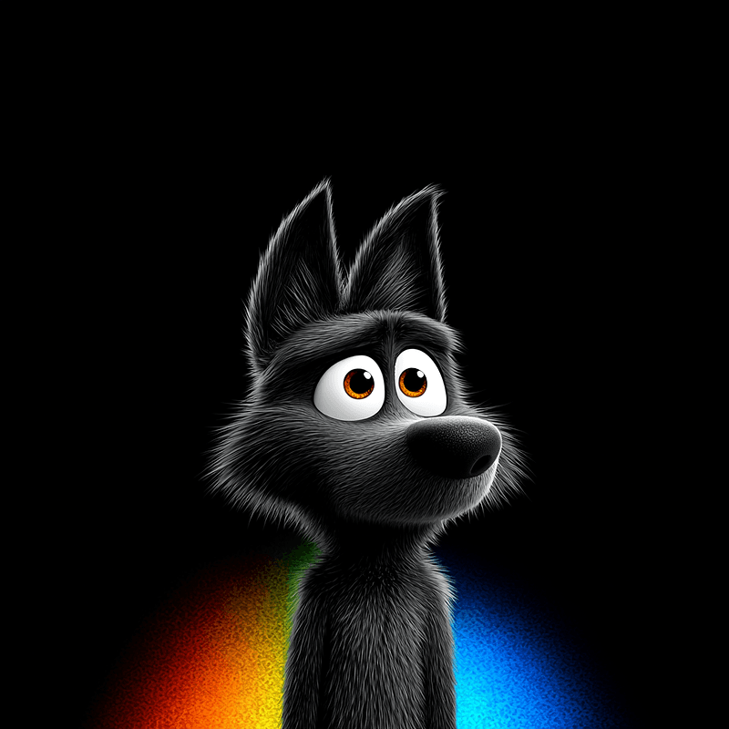 Cute Black Wolf Cartoon 4K Profile Picture profile picture