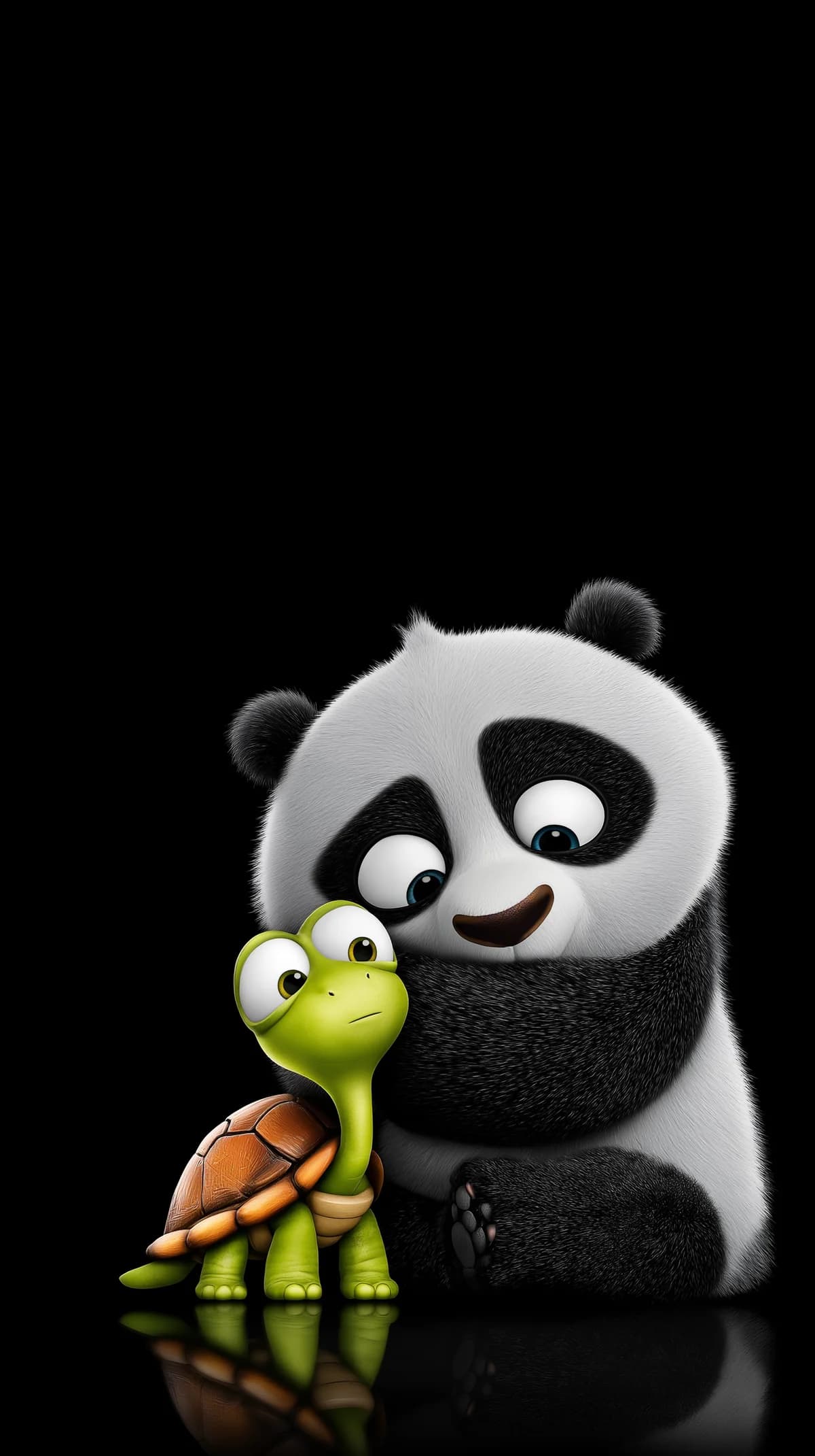 Cute Panda Hugging Turtle 3D Cartoon Wallpaper HD wallpaper - 3D Wallpaper | Picmaze
