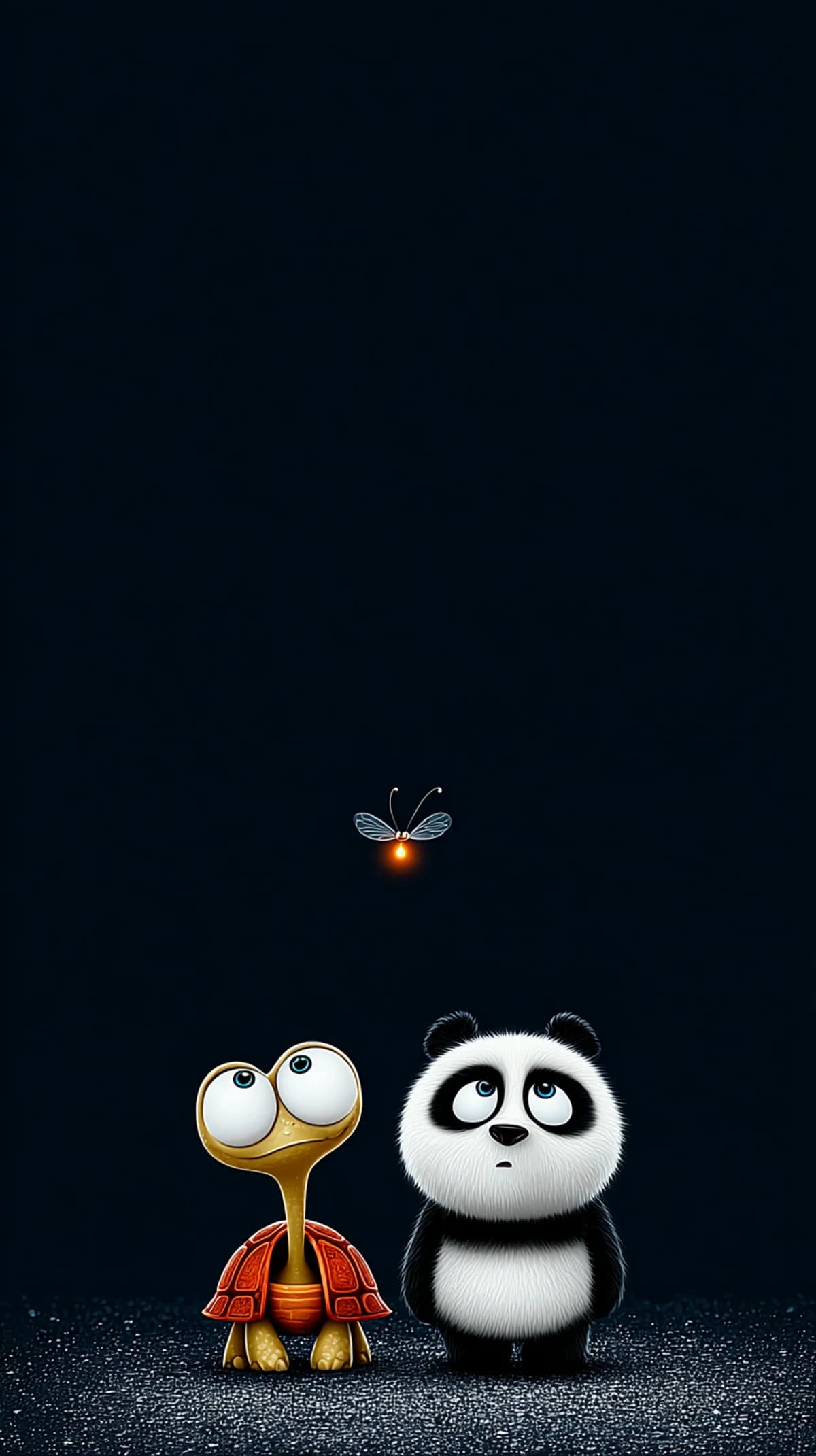 Cute Panda and Turtle Firefly Night 3D Wallpaper wallpaper - 3D Wallpaper | Picmaze