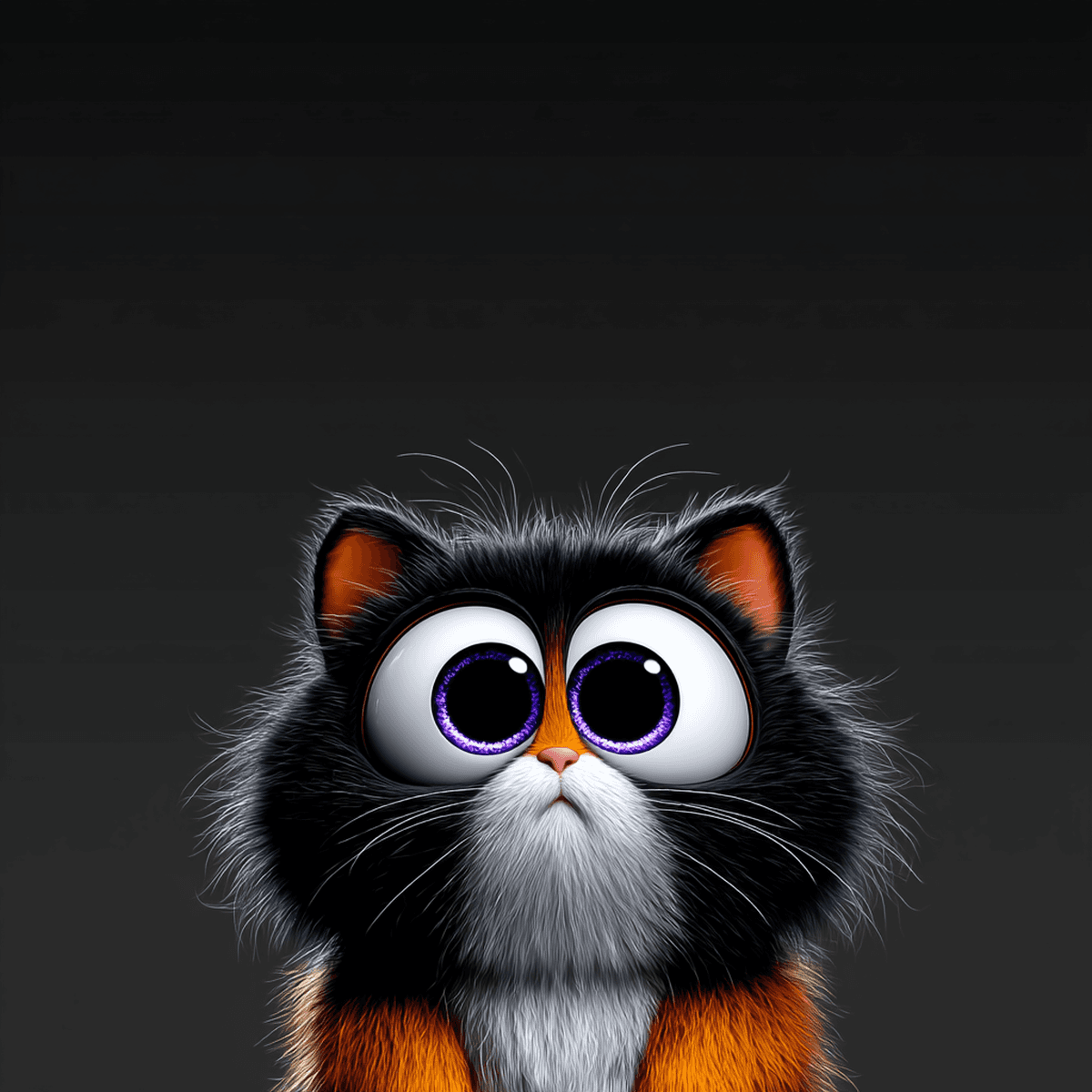Cute Big-Eyed Black Cat 4K Cartoon Profile Picture wallpaper - profile-pictures | Picmaze
