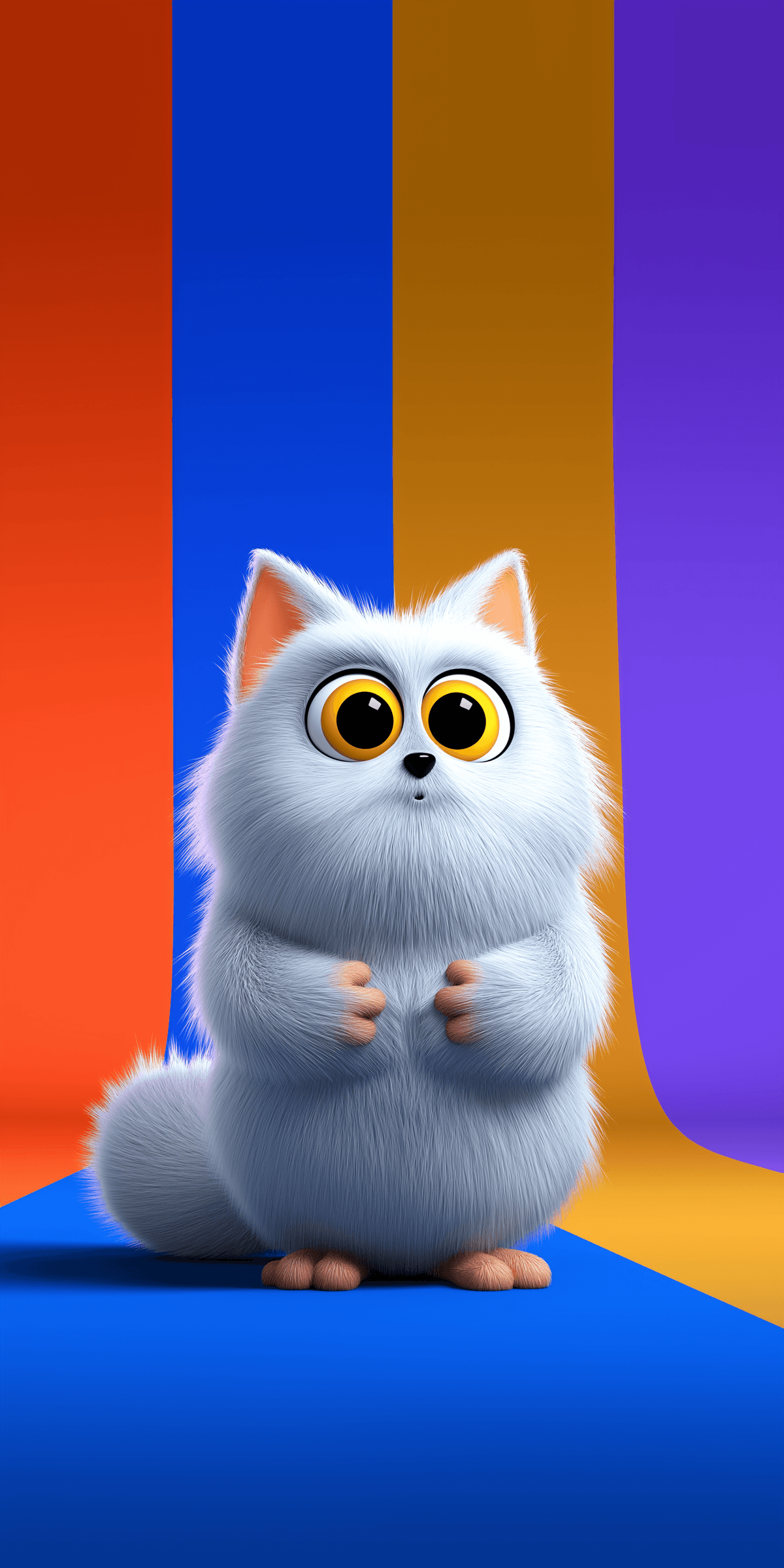 Cute Fluffy Cartoon Cat Wallpaper with Colorful Background wallpaper - Cute Animal Wallpapers | Picmaze