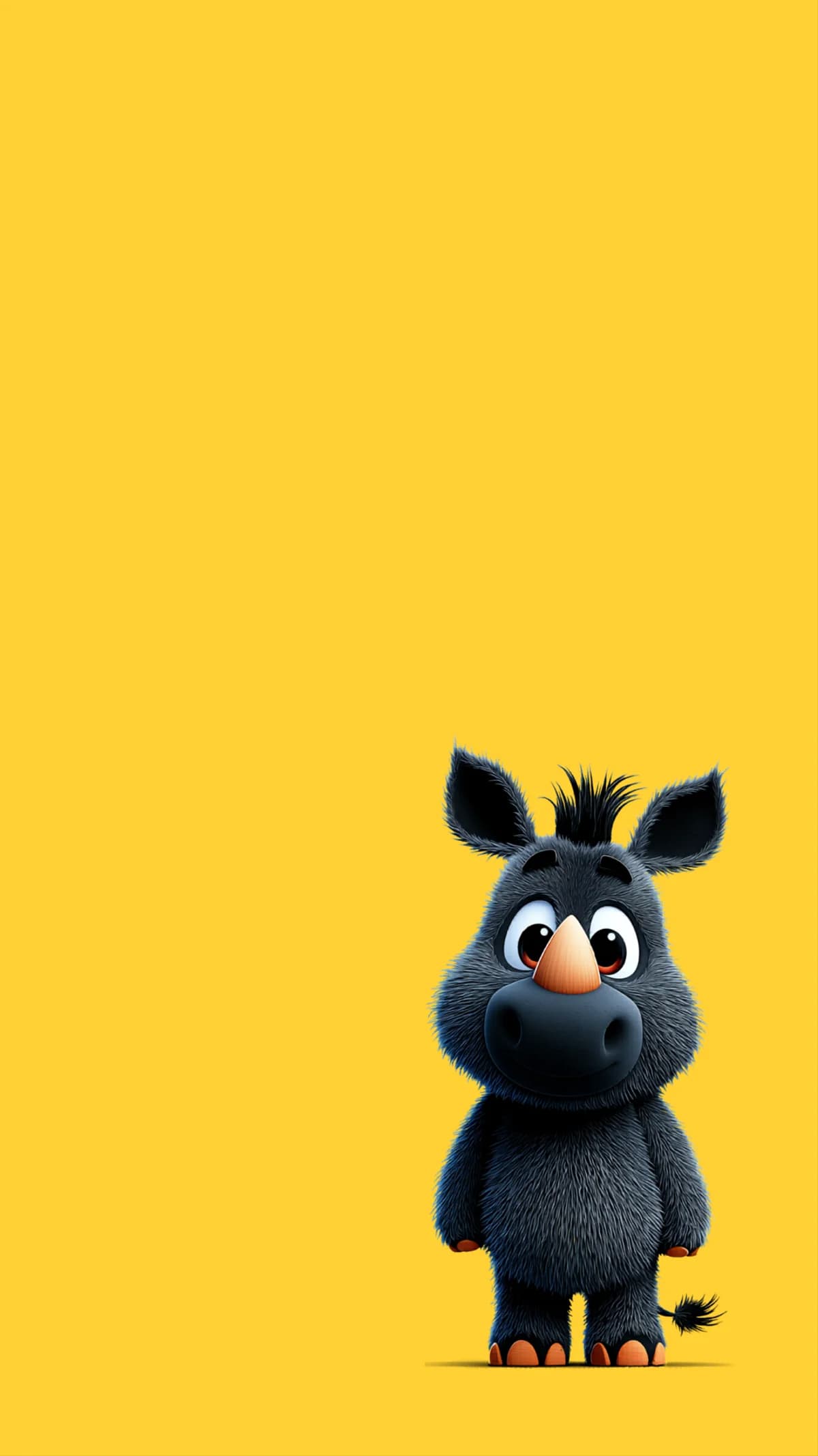  Playful Cute Rhino Minimal Yellow Aesthetic Wallpaper wallpaper - 3D Wallpaper | Picmaze