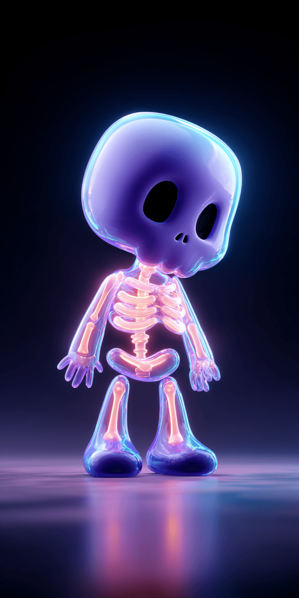 Cute Neon Skeleton iPhone Wallpaper – Dark Glowing Aesthetic iOS Background wallpaper - ios wallpapers | Picmaze