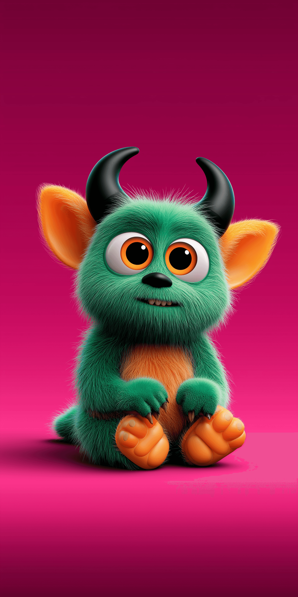 Cute Cartoon Monster Wallpaper in Vibrant Pink Background wallpaper - ios wallpapers | Picmaze