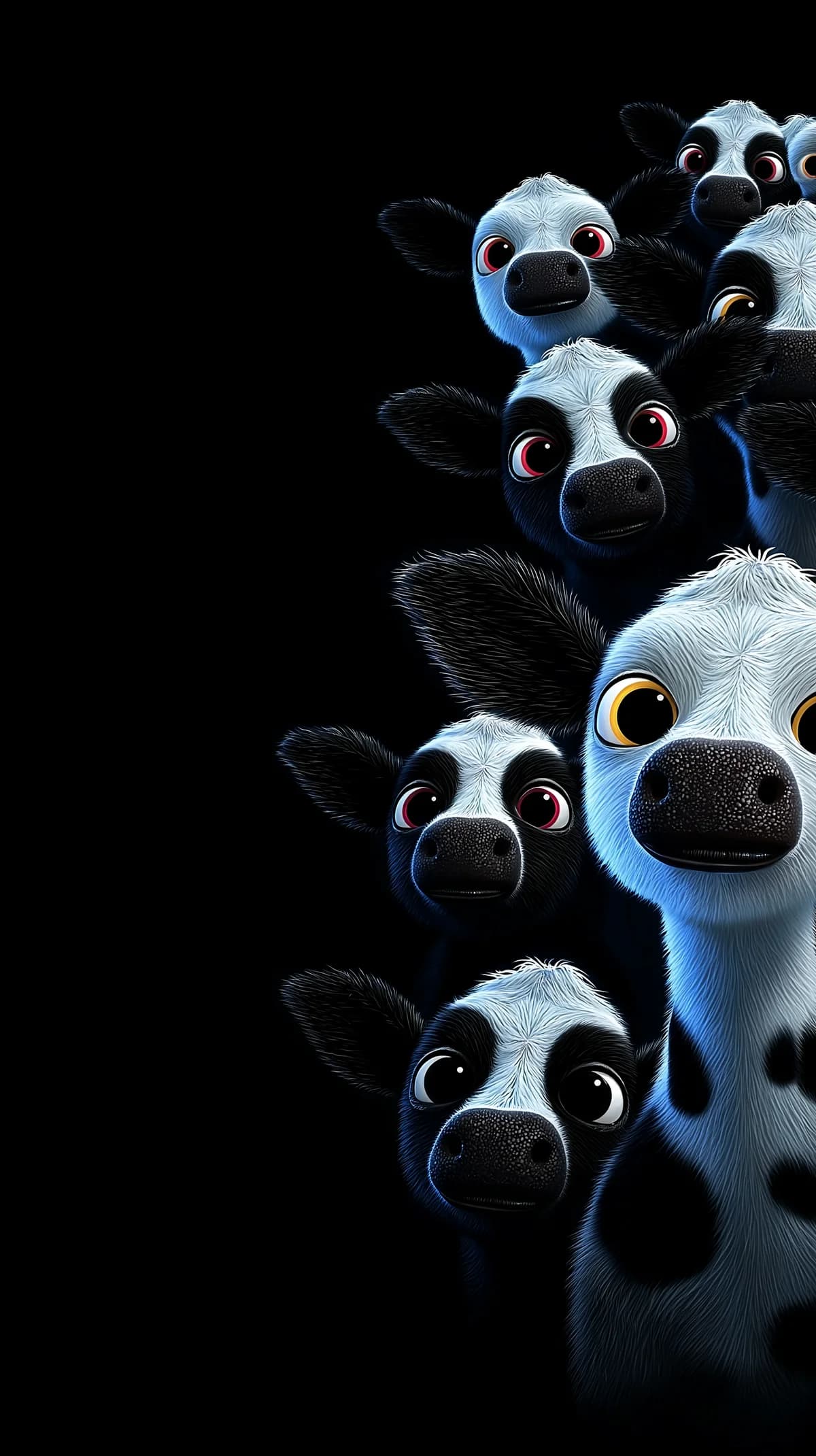 Neon Glow Baby Cow Wallpaper with Dark Aesthetic Edge wallpaper - cow | Picmaze