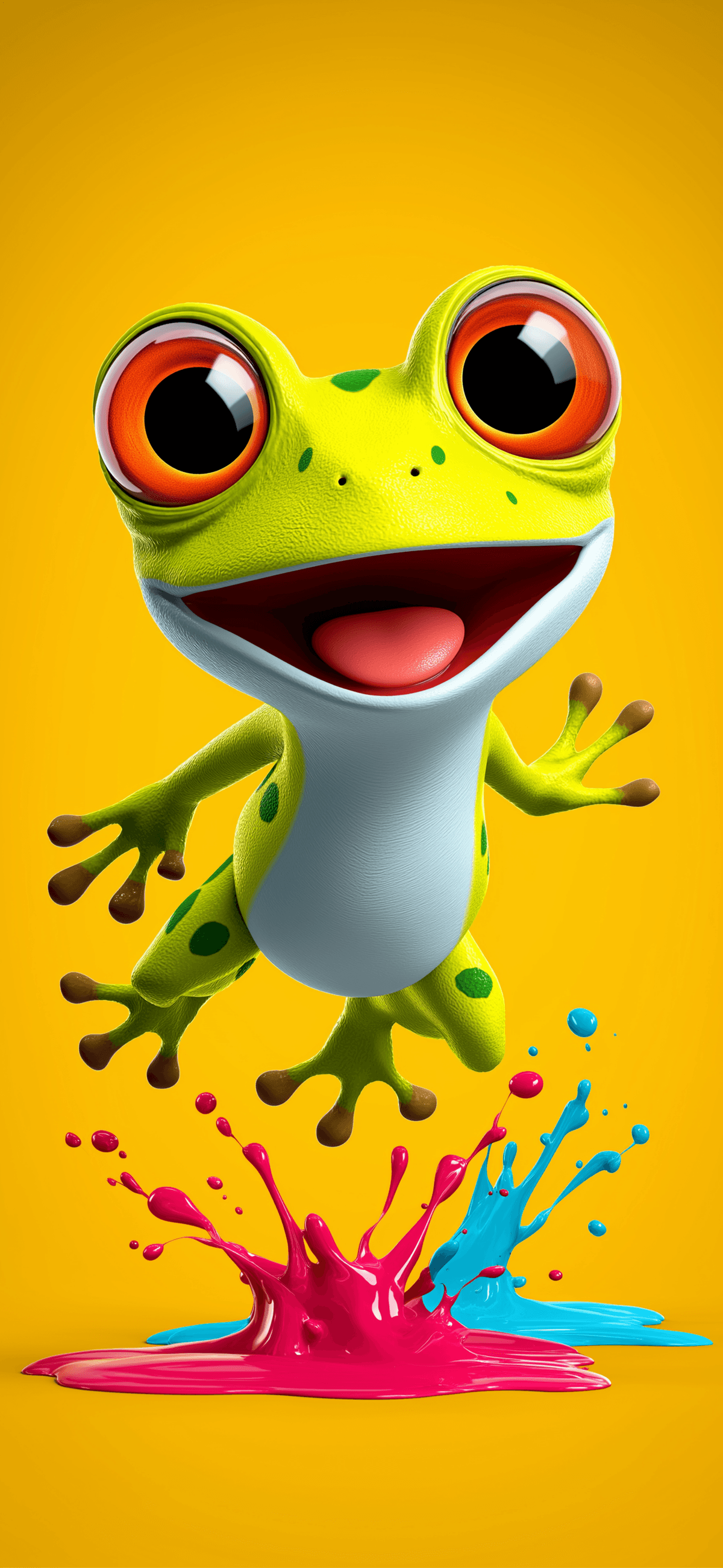Cute Cartoon Frog 4K iPhone Wallpaper with Bright Colors wallpaper - ios wallpapers | Picmaze