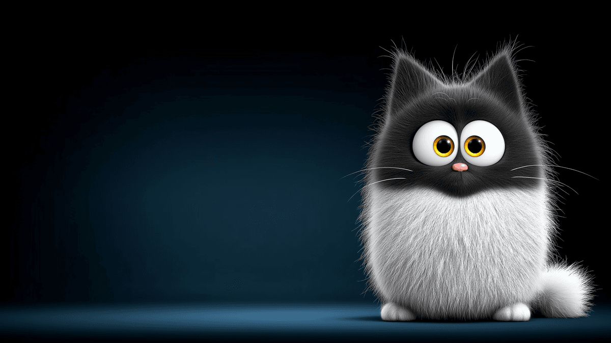 Cute Fluffy Black and White Cat 4K Wallpaper wallpaper - 3D Wallpaper | Picmaze