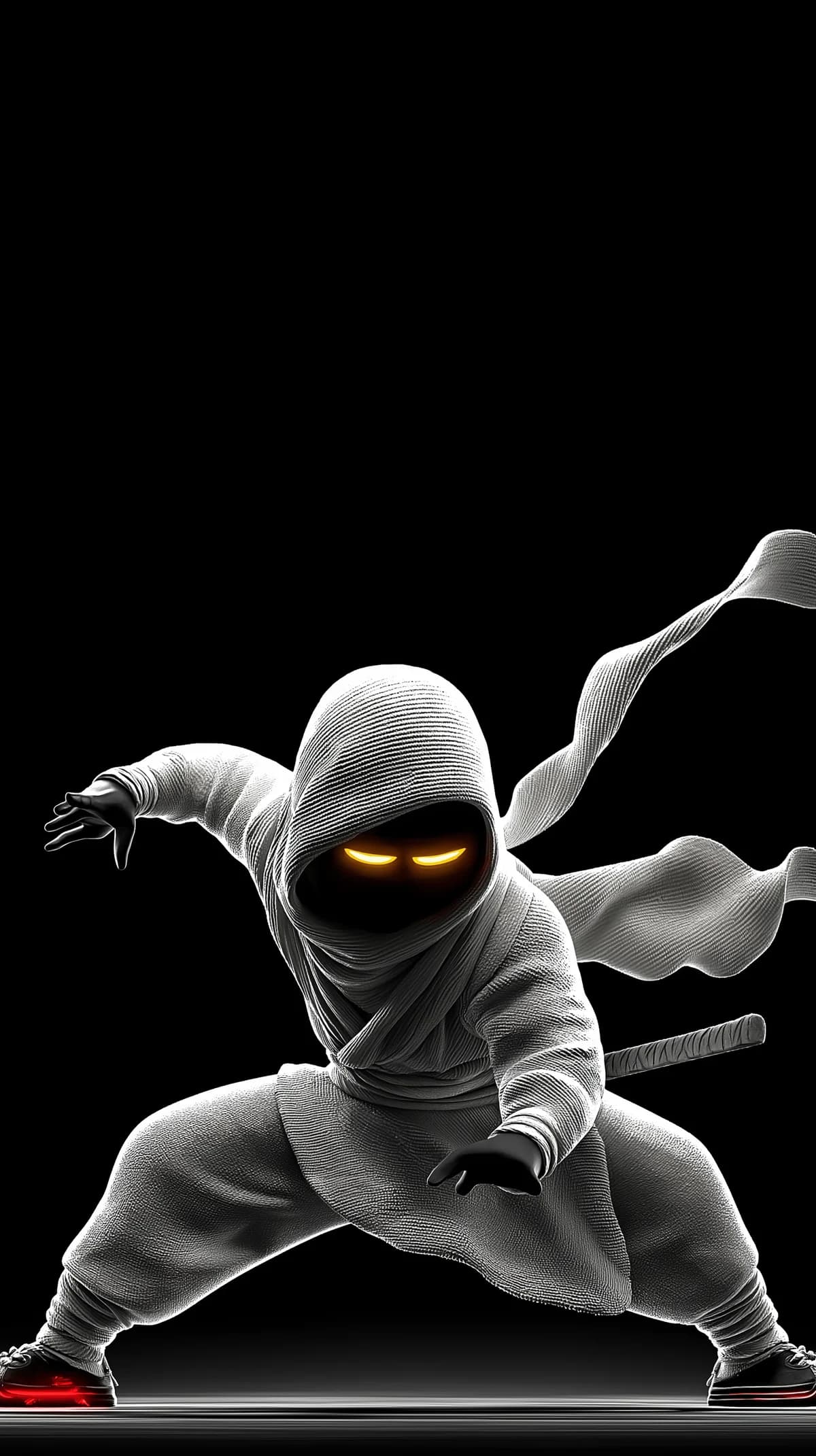 White Ninja Attack Stance Glow Eyes 4K HD Wallpaper wallpaper - Ninja Wallpapers  | Picmaze