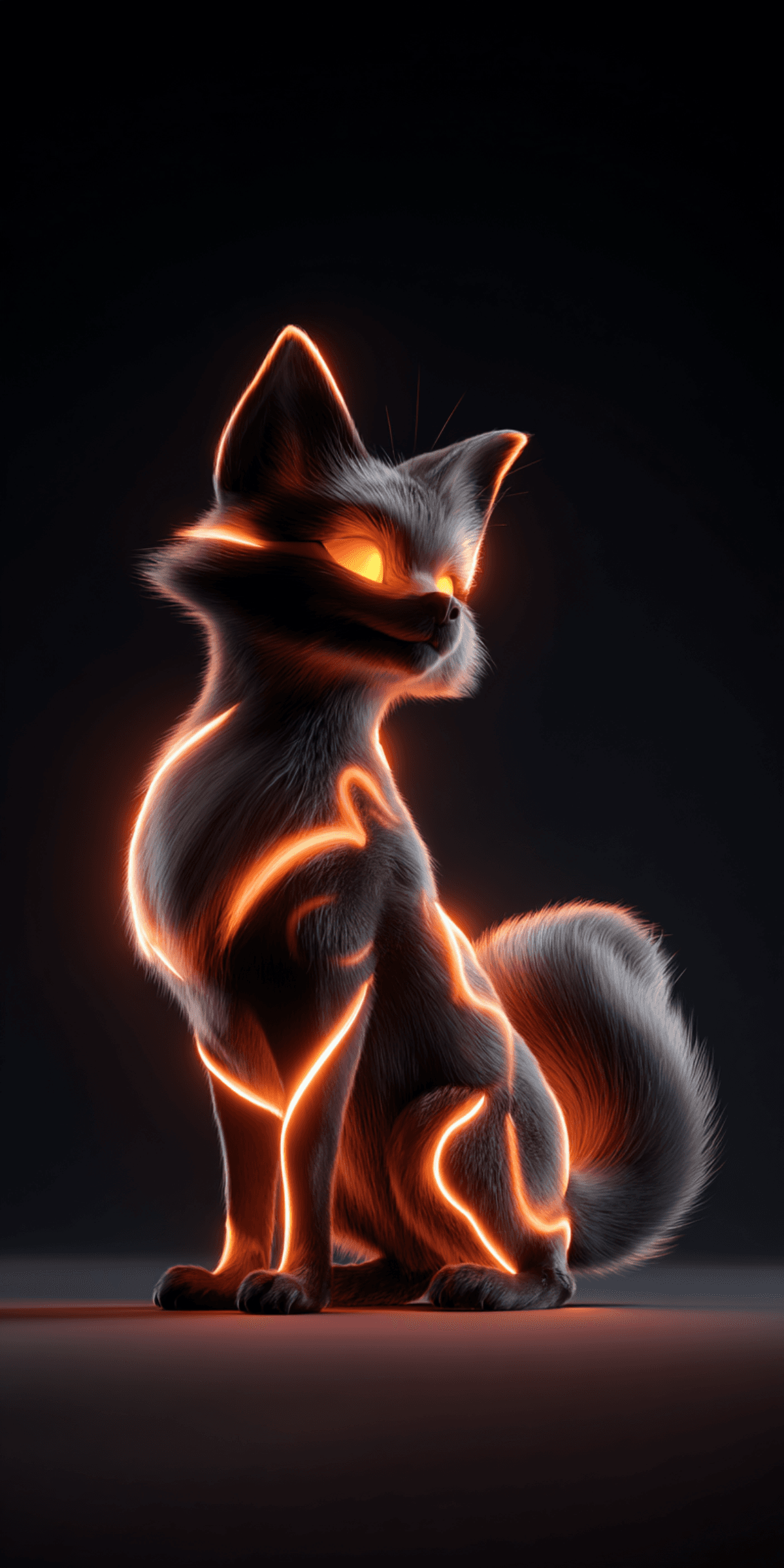 Mystical Neon Fox iPhone Wallpaper – Dark Futuristic Aesthetic iOS Background wallpaper - ios wallpapers | Picmaze