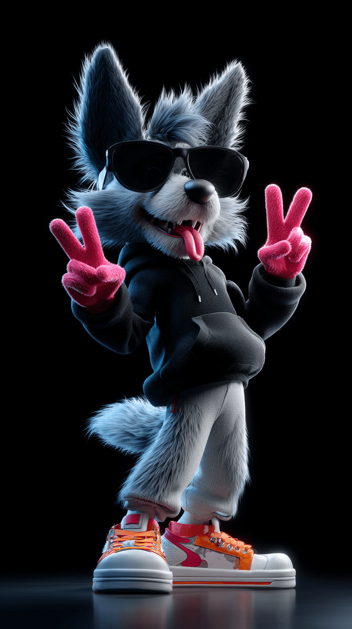 Cool 3D Wolf Cartoon Wallpaper with Neon Style wallpaper - 3D Wallpaper | Picmaze