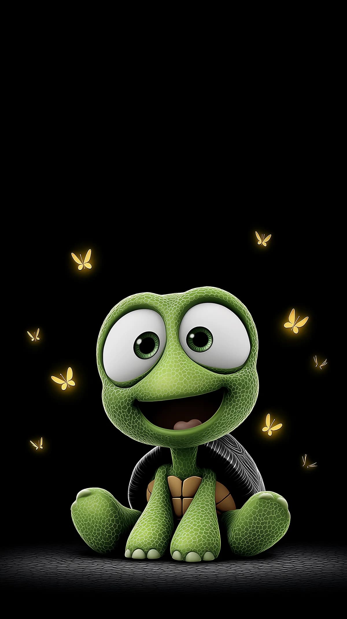 Cute Cartoon Turtle Wallpaper with Glowing Butterflies wallpaper - Turtle | Picmaze