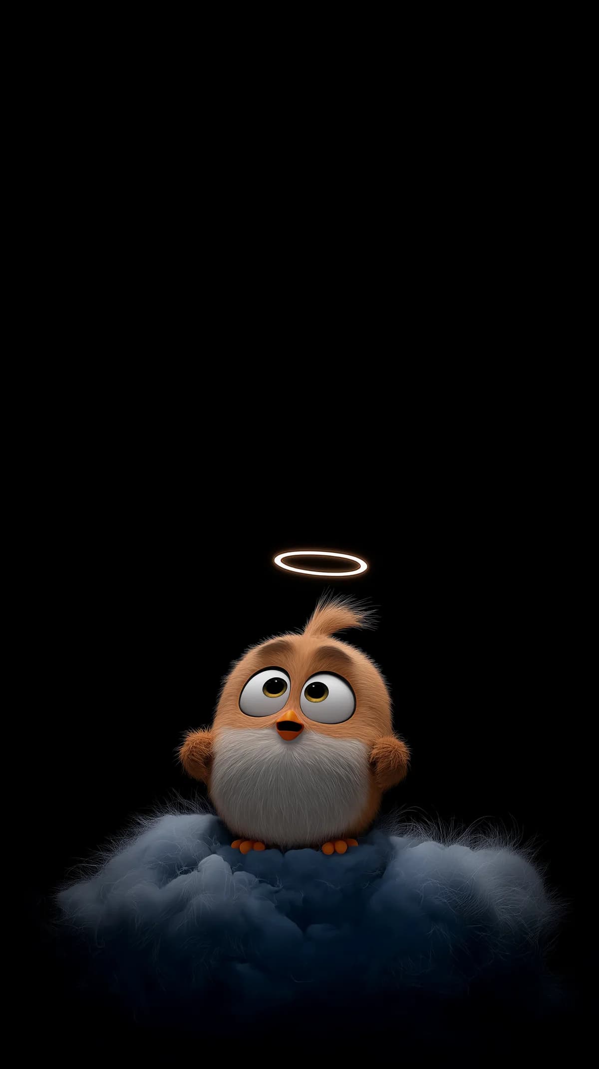 Soft Angel Chick on Cloud Dark Minimal Cute Wallpaper wallpaper - Bird Wallpapers | Picmaze