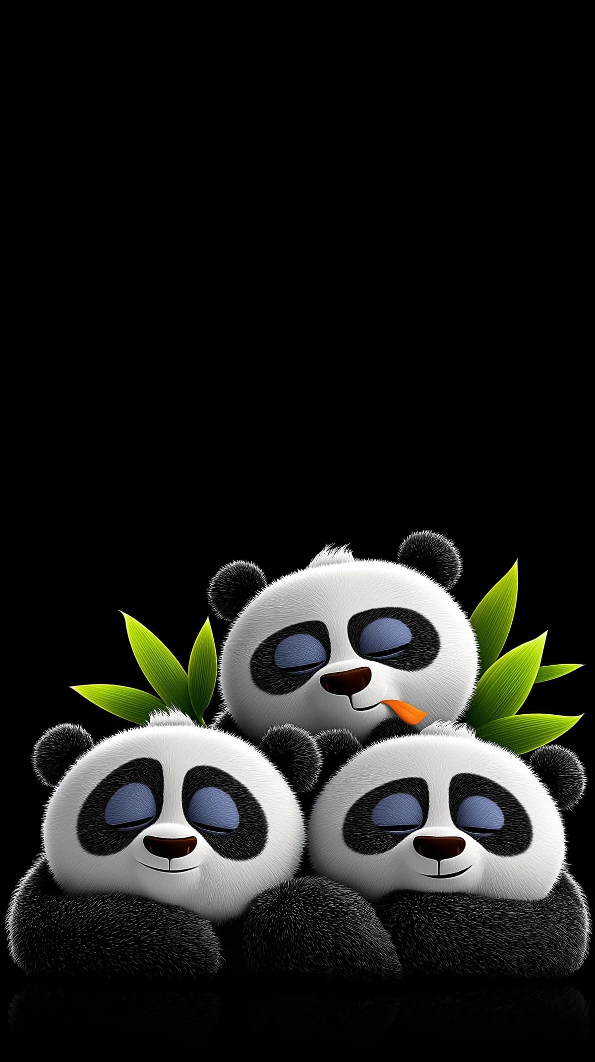 Peaceful Sleeping Panda Trio Minimal Dark Cute Wallpaper wallpaper - Panda Wallpapers | Picmaze