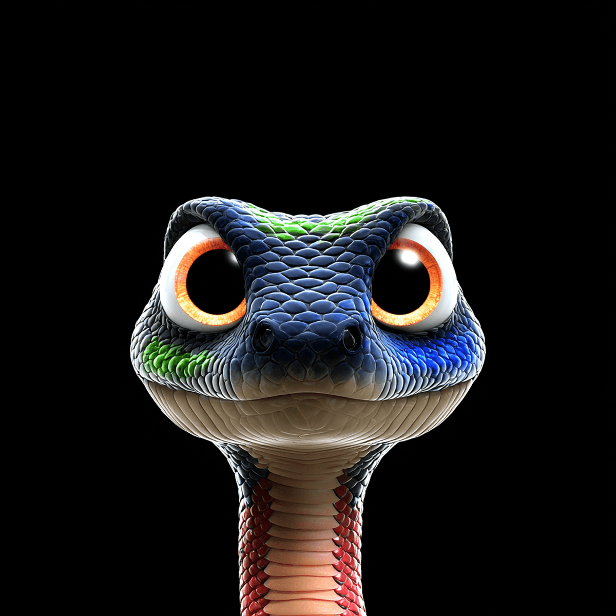 Cute Big-Eyed Colorful Snake 4K Cartoon Profile Picture wallpaper - profile-pictures | Picmaze