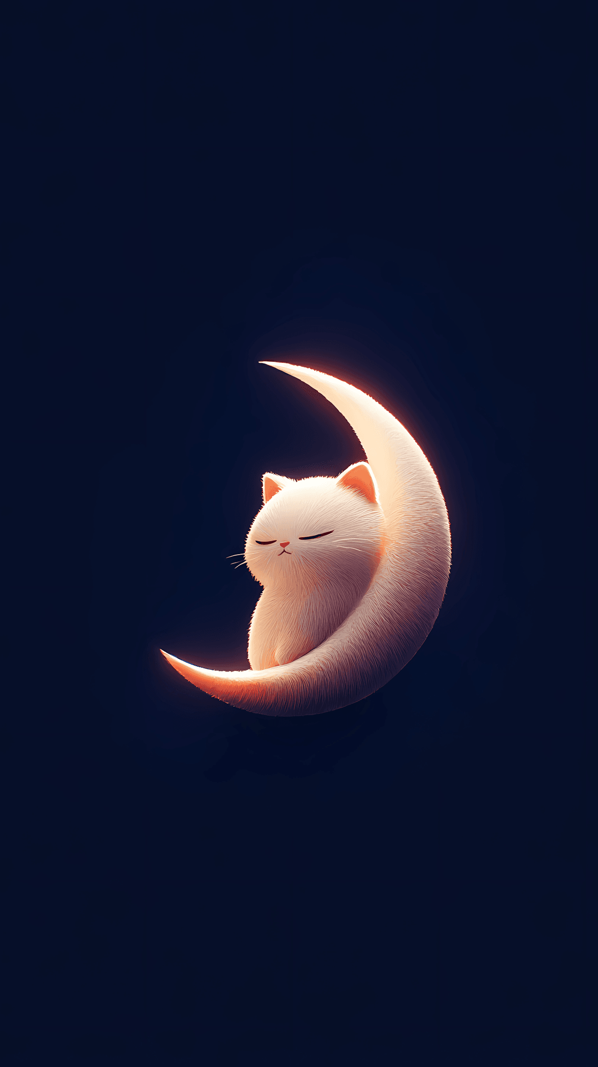Cute Moon Cat 3D Wallpaper Dark Blue Night wallpaper - 3D Wallpaper | Picmaze