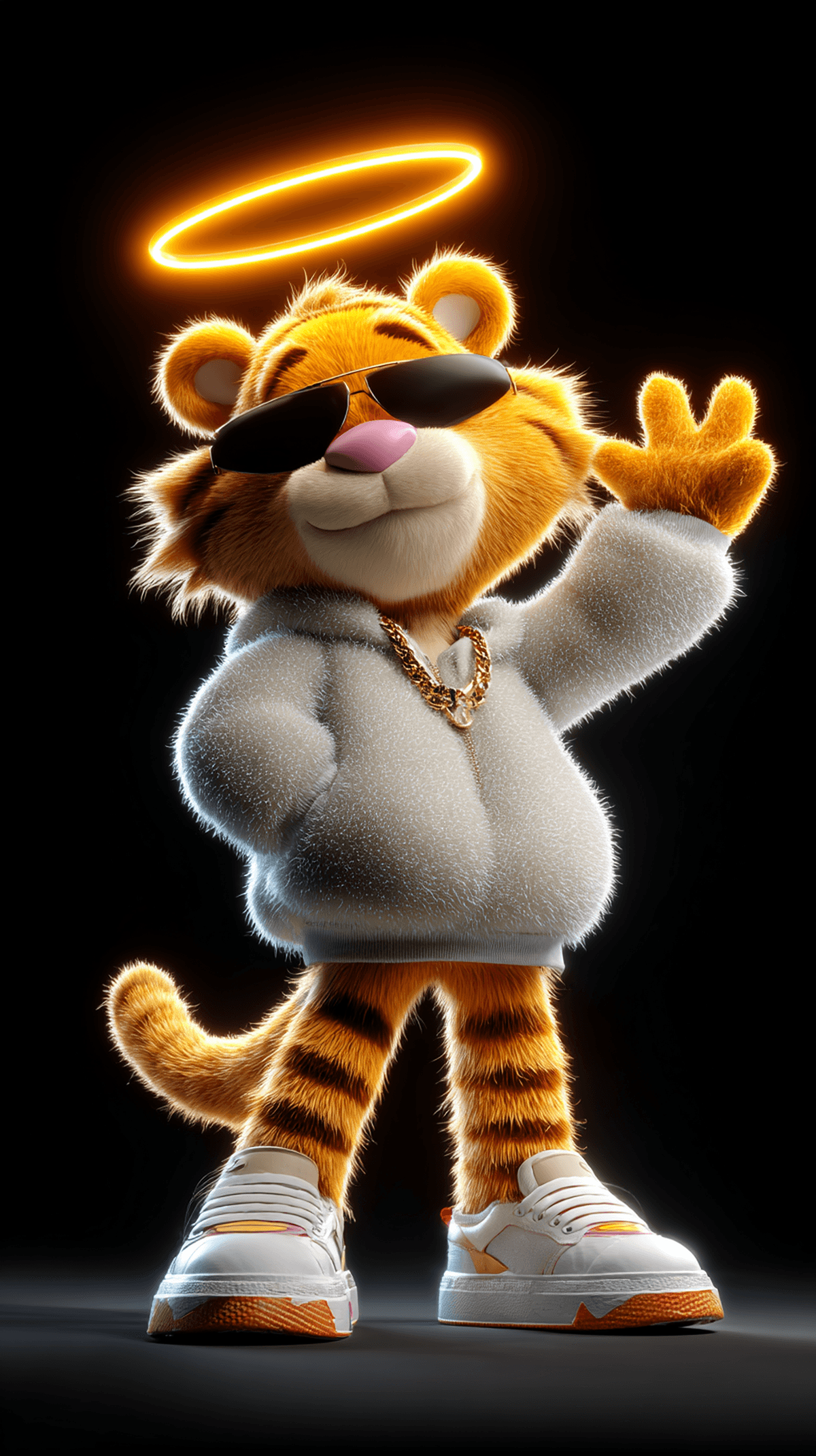 Cool 3D Tiger Cartoon Wallpaper with Halo HD wallpaper - 3D Wallpaper | Picmaze