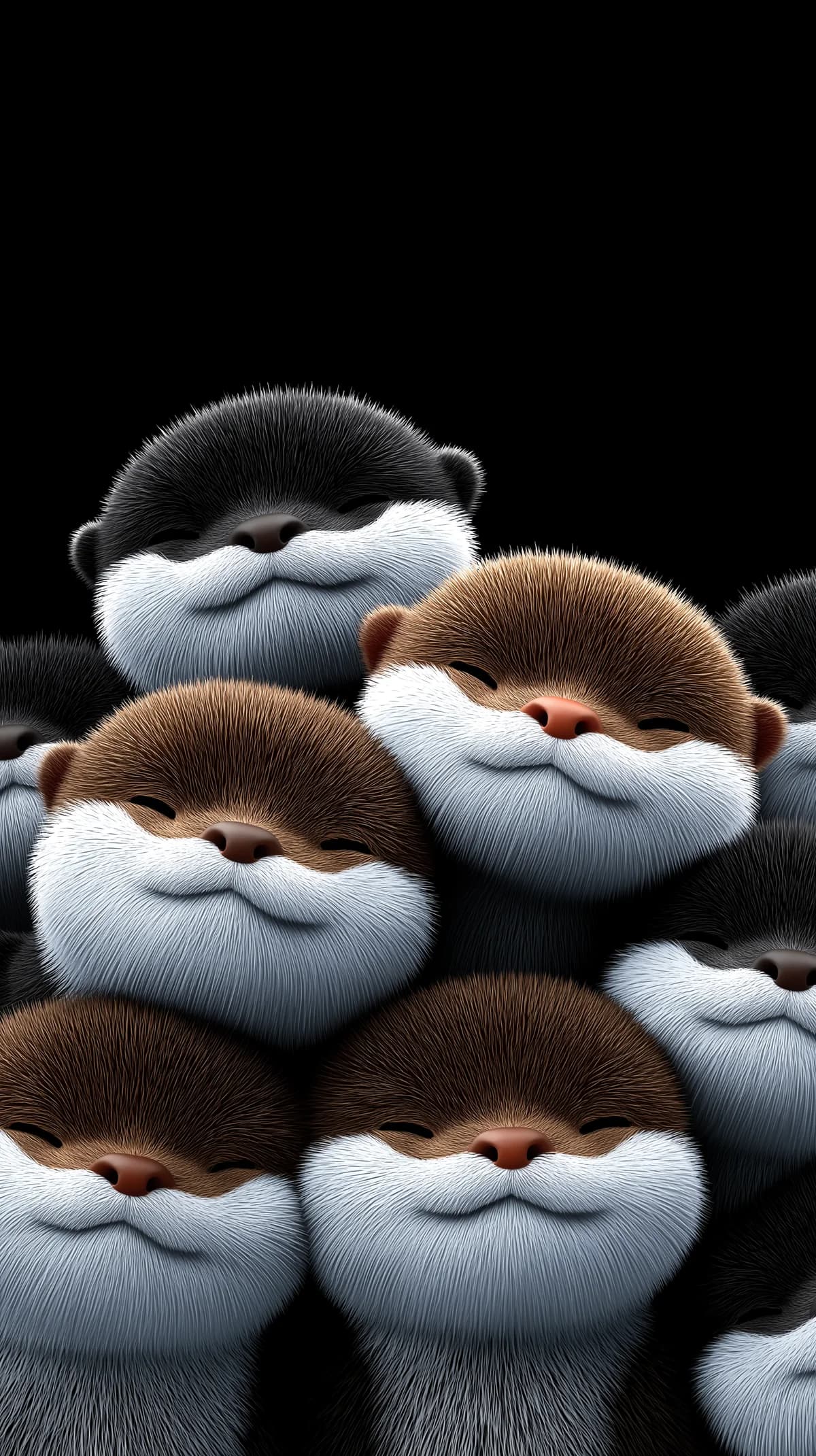 Cute Sleeping 3D Otter Wallpaper Black Background HD wallpaper - Otters | Picmaze