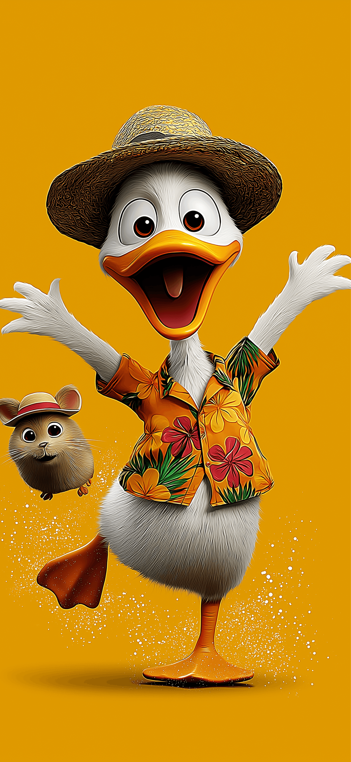Cute Cartoon Duck Dancing Summer 3D Wallpaper wallpaper - ios wallpapers | Picmaze