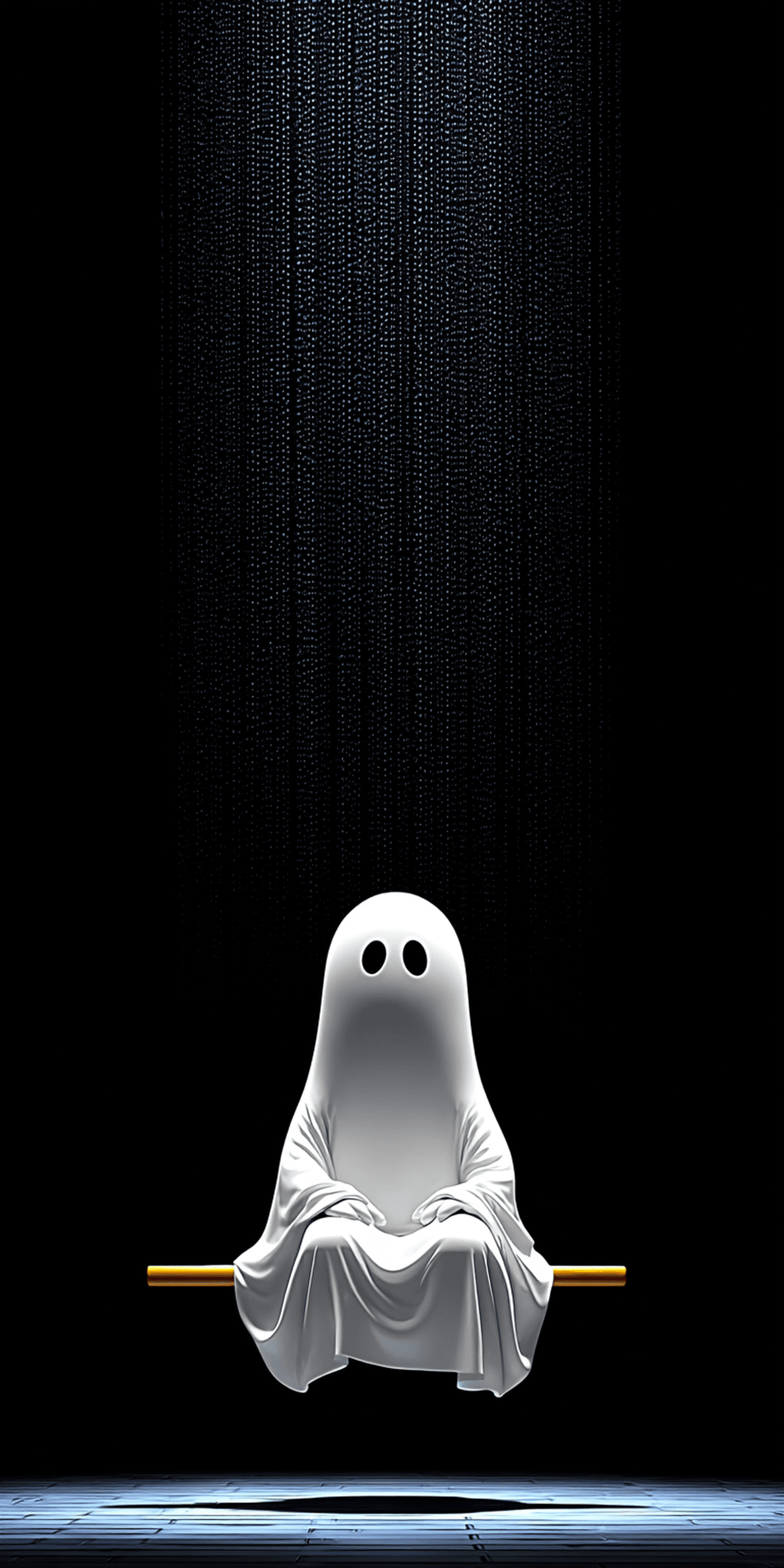 Cute Meditation Ghost Wallpaper – Minimal Floating Ghost Dark Background wallpaper - ghost | Picmaze