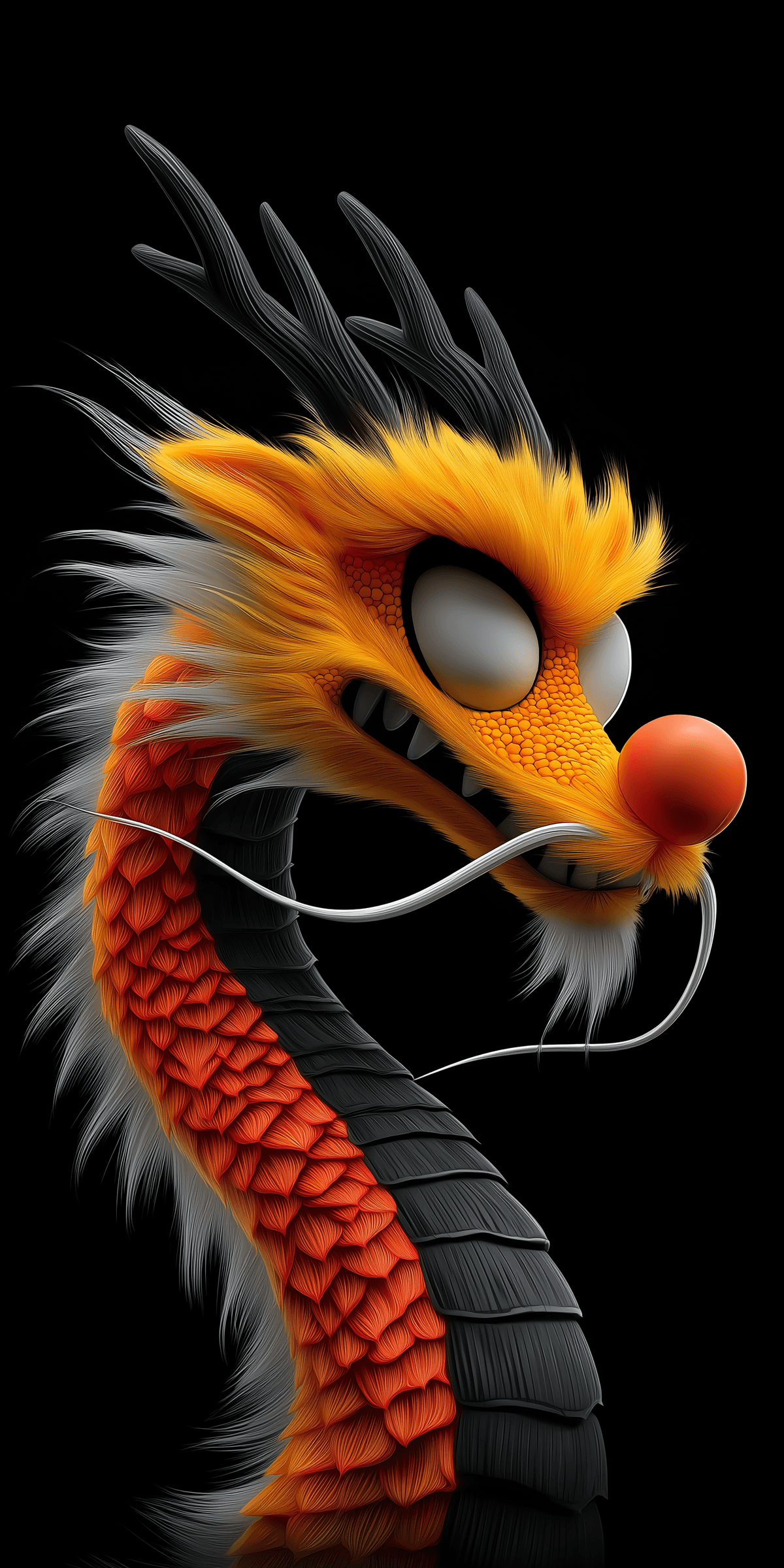 Stylized Orange Chinese Dragon Mobile Wallpaper 4K wallpaper - Fantasy Wallpaper | Picmaze