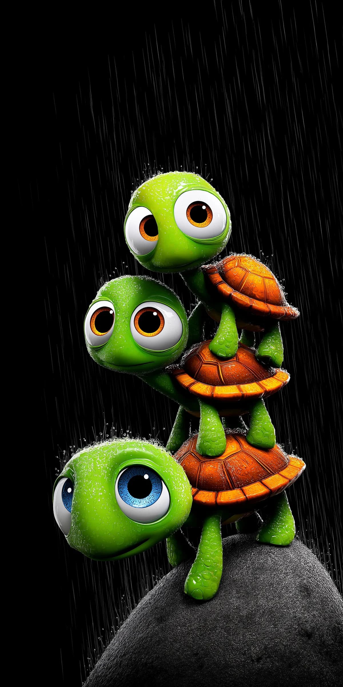 Cute Turtle Stack Rain Wallpaper 4K Dark Aesthetic wallpaper - Turtle | Picmaze