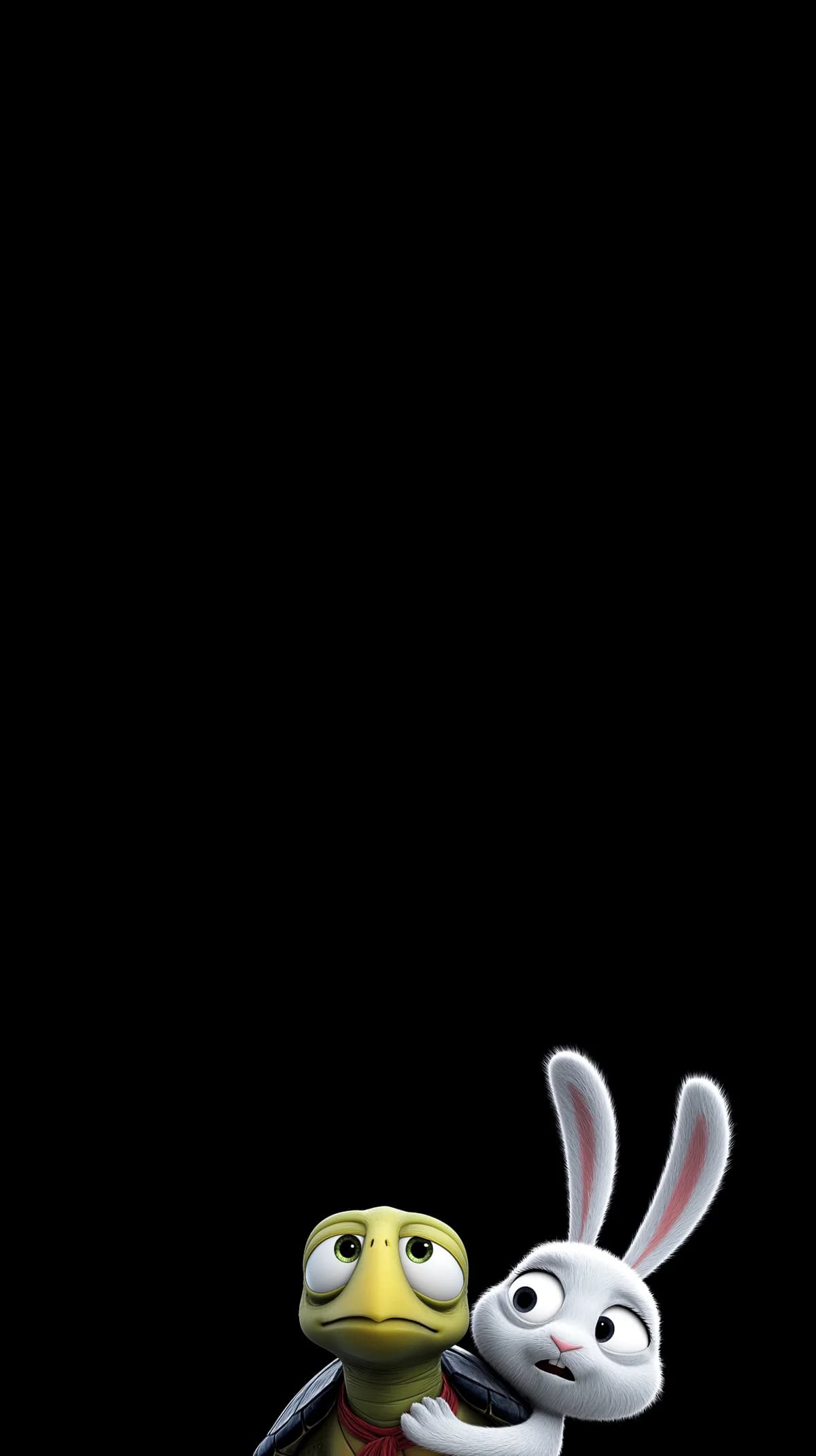 Cute Bunny Holding Turtle Minimal Black Wallpaper 4K wallpaper - 3D Wallpaper | Picmaze