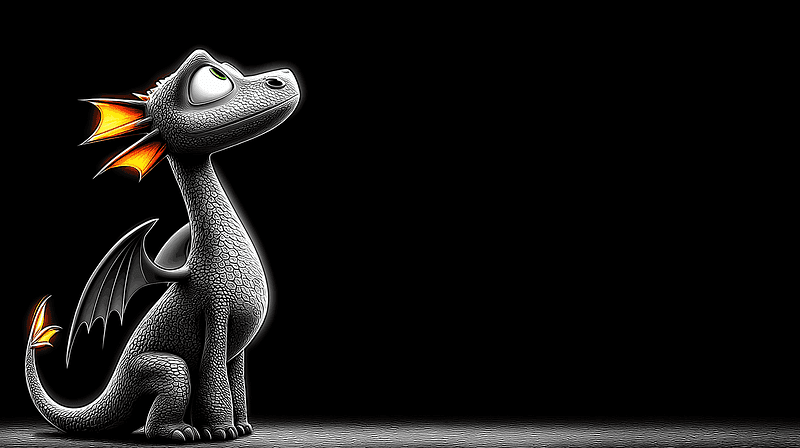 Cute Black Baby Dragon Desktop Wallpaper 4K - Fantasy Wallpaper desktop Wallpaper | Picmaze