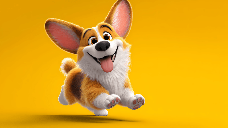 Jumping Corgi Puppy Desktop Wallpaper – Cute Cartoon Dog Yellow Background 4K - pc wallpapers desktop Wallpaper | Picmaze