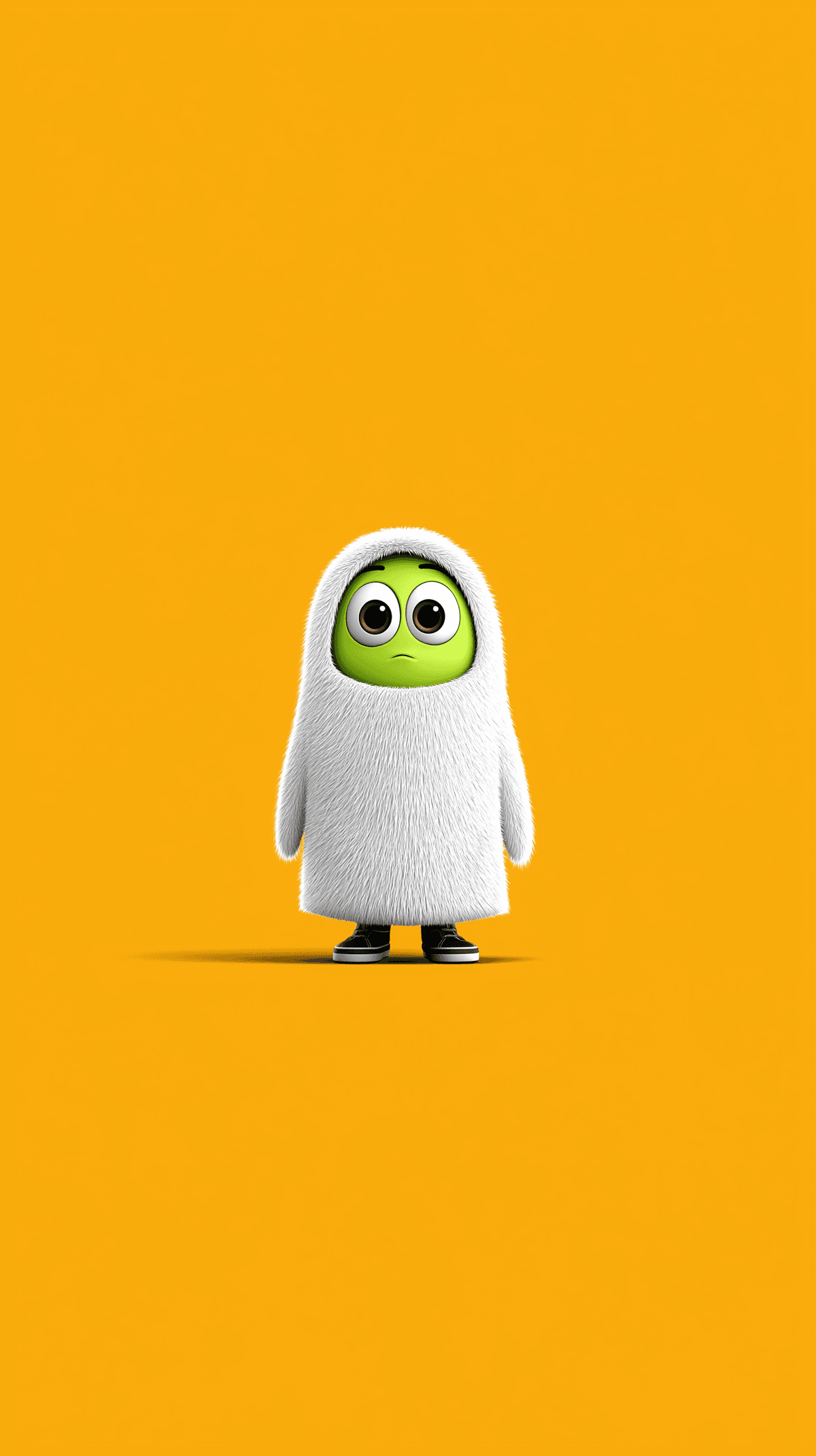 Cute Green Cartoon Alien Wallpaper with Yellow Background wallpaper - Minimalist Wallpapers | Picmaze