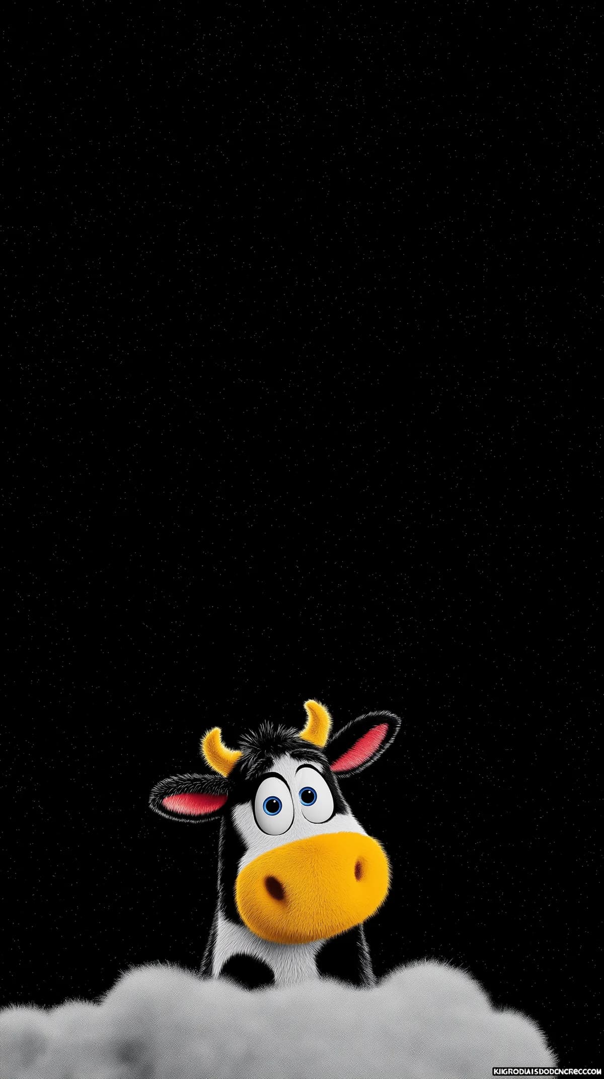 Cute Cartoon Cow Under Starry Night Minimal Wallpaper wallpaper - cow | Picmaze