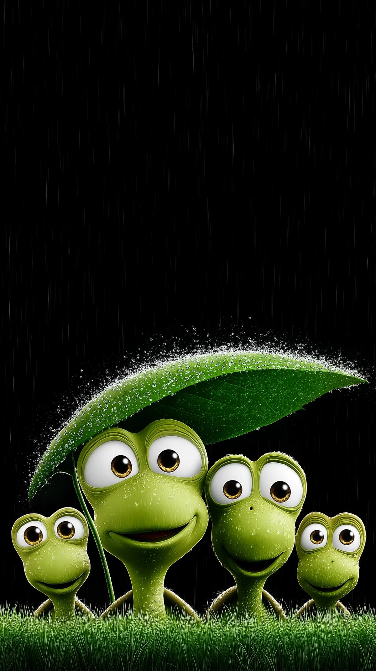 Cute Turtle Family Under Leaf Rain Wallpaper 4K wallpaper - Turtle | Picmaze