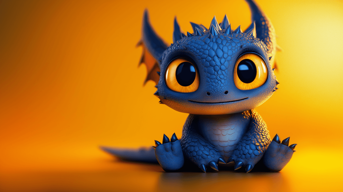 Cute Blue Baby Dragon 4K Wallpaper – Adorable Fantasy Creature Desktop Background wallpaper - pc wallpapers | Picmaze