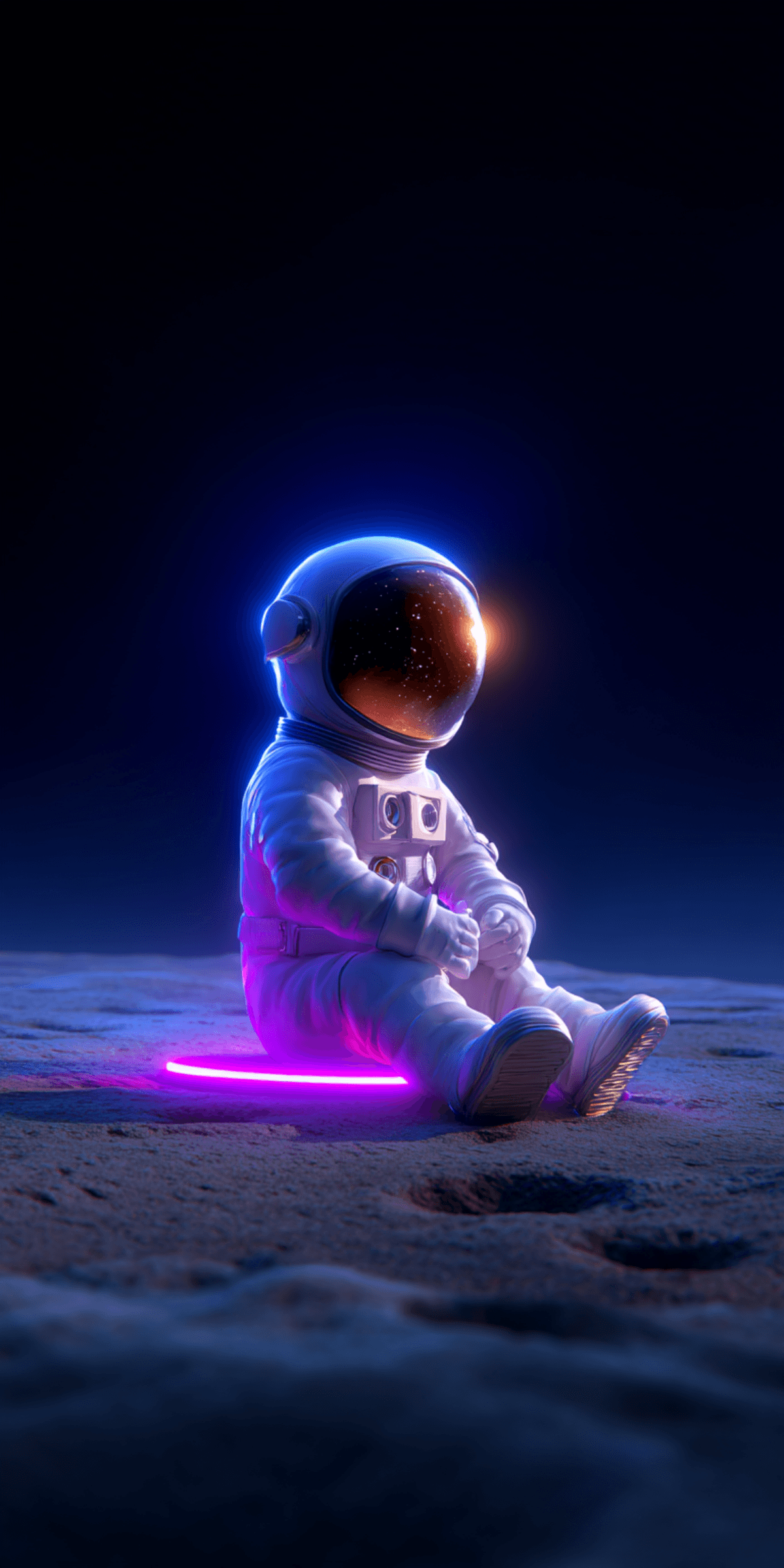 Cute Astronaut Moon iPhone Wallpaper – Neon Space Aesthetic iOS Background wallpaper - ios wallpapers | Picmaze