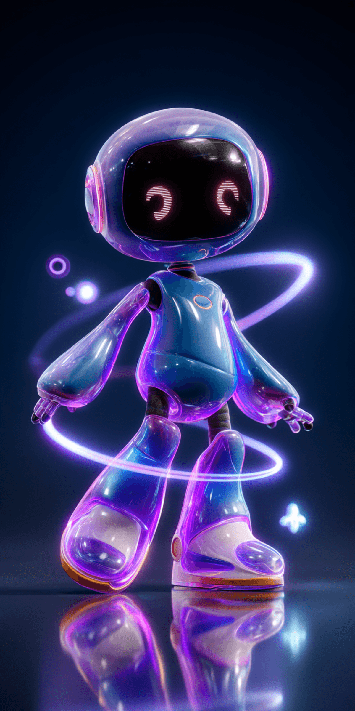 Cute Neon Glass Robot iPhone Wallpaper 4K Ultra HD AMOLED wallpaper - ios wallpapers | Picmaze