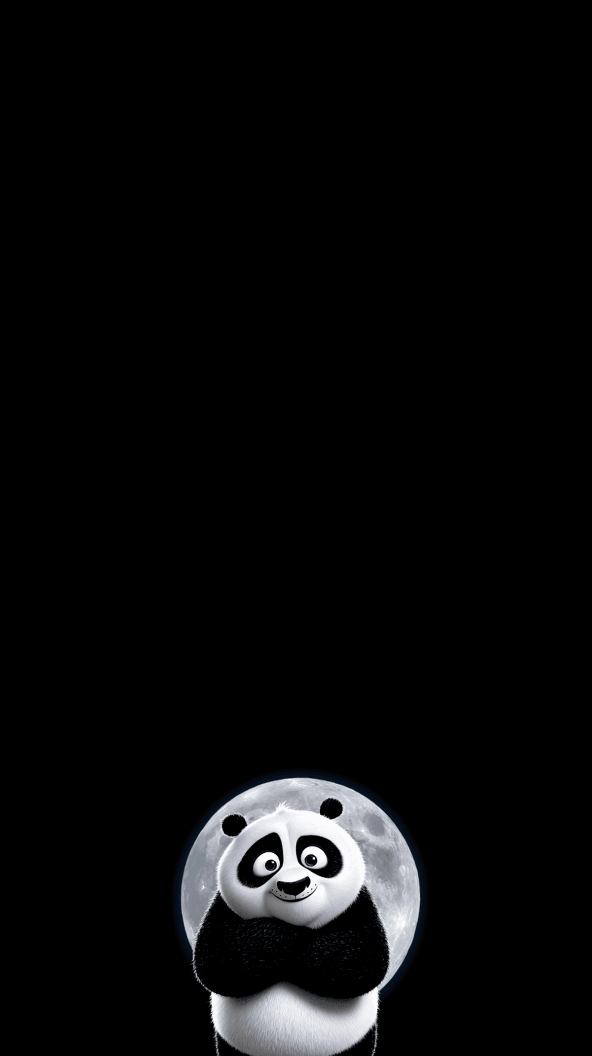 Cute Panda with Moon Android Wallpaper – Cartoon Panda Night Sky Minimal Dark Background wallpaper - Panda Wallpapers | Picmaze
