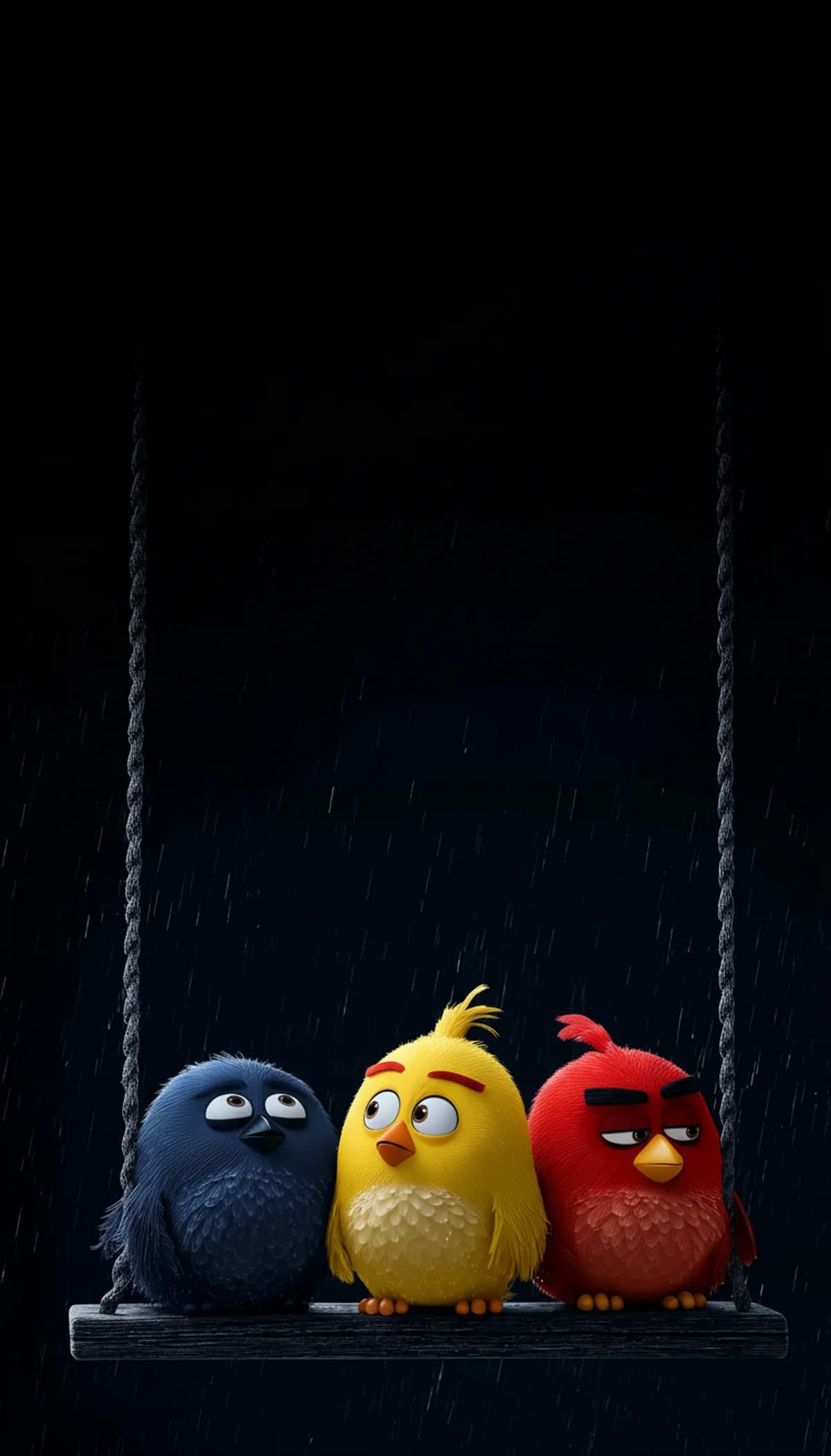 Rainy Night Cartoon Birds Swing Aesthetic Dark Wallpaper wallpaper - Bird Wallpapers | Picmaze