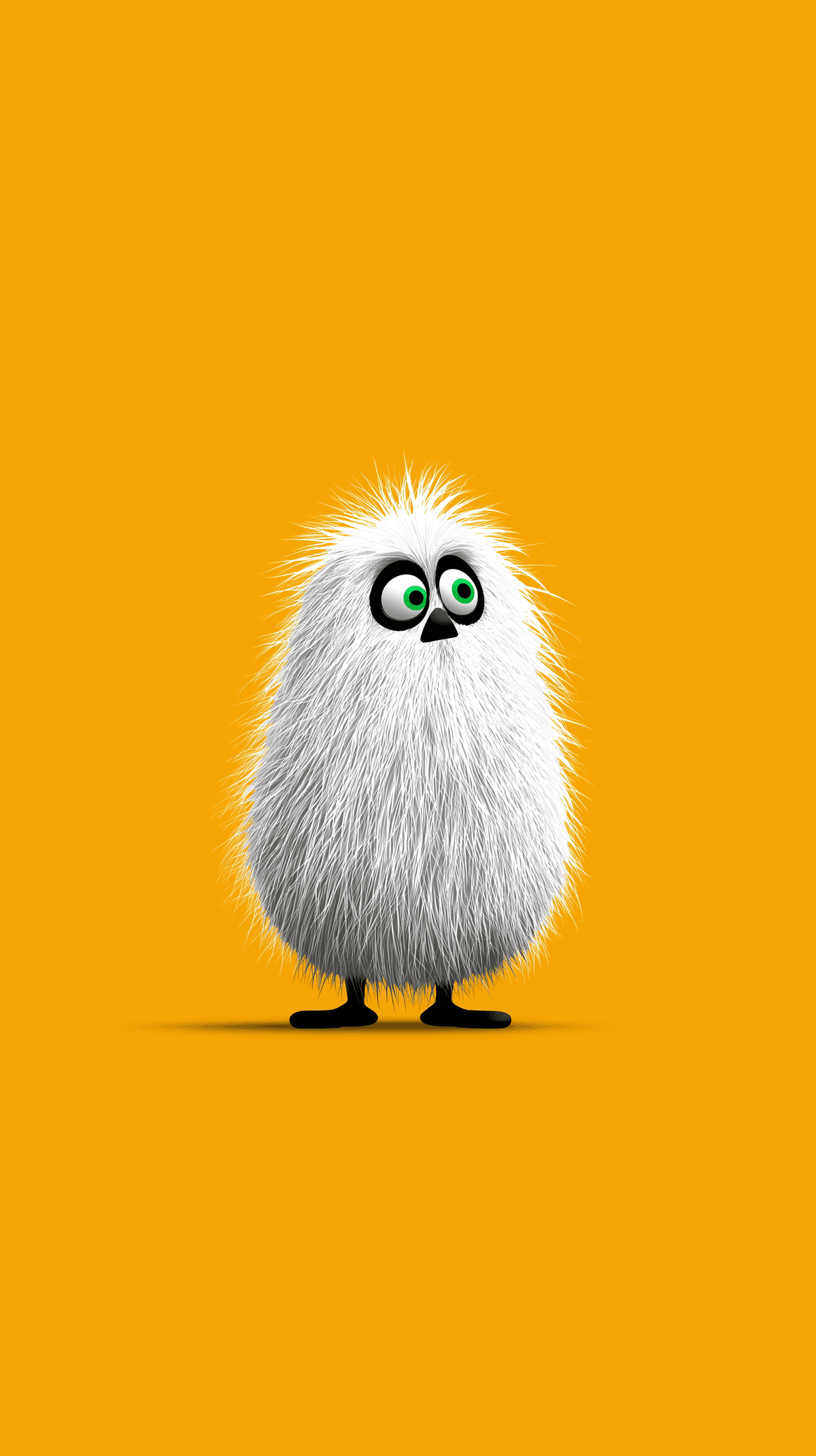 Cute Fluffy Cartoon Monster Wallpaper with Orange Background wallpaper - Cute Animal Wallpapers | Picmaze
