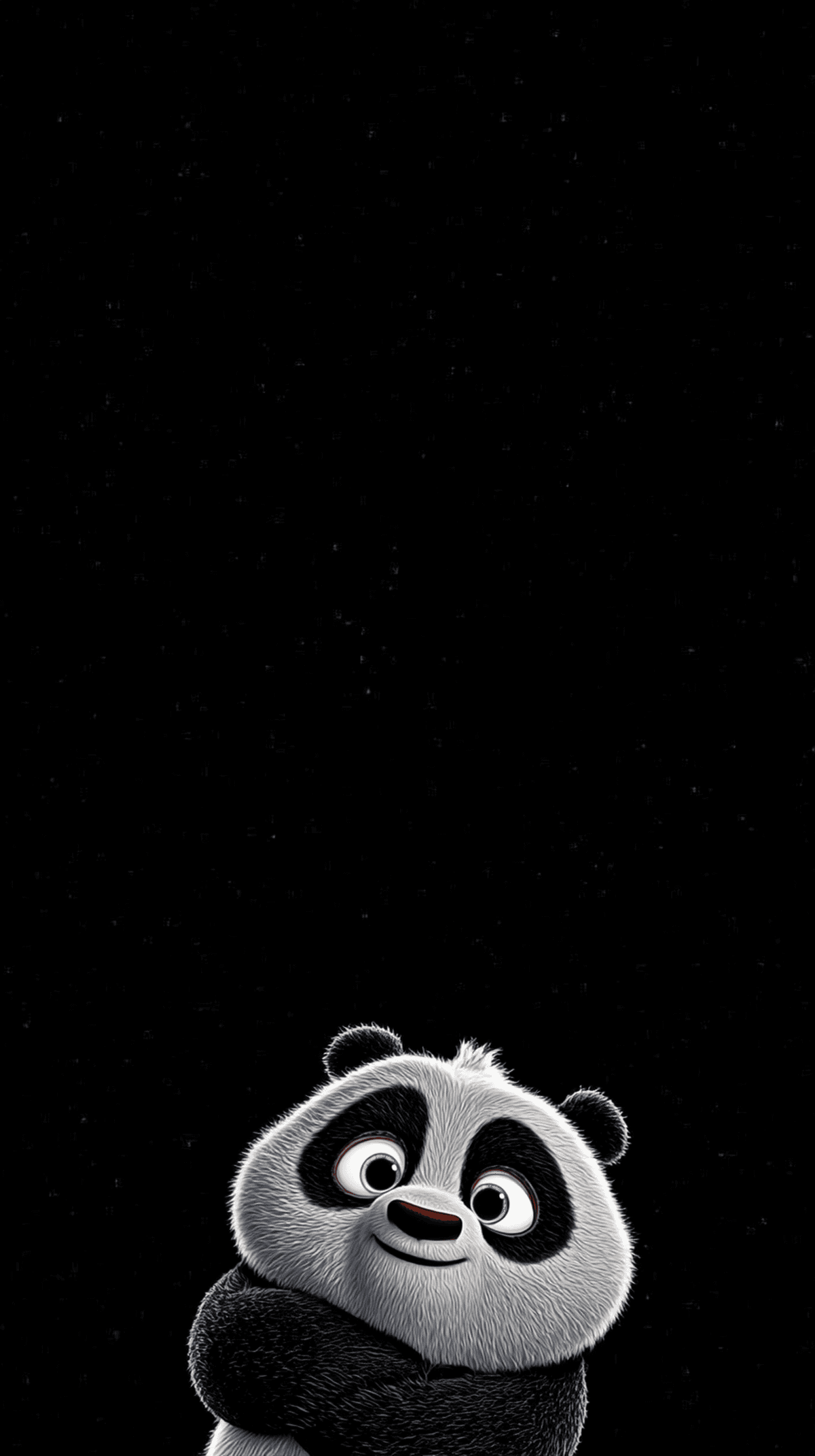 Cute Curious Baby Panda Android Wallpaper – Big Eyes Cartoon Panda Minimal Dark Background wallpaper - Panda Wallpapers | Picmaze