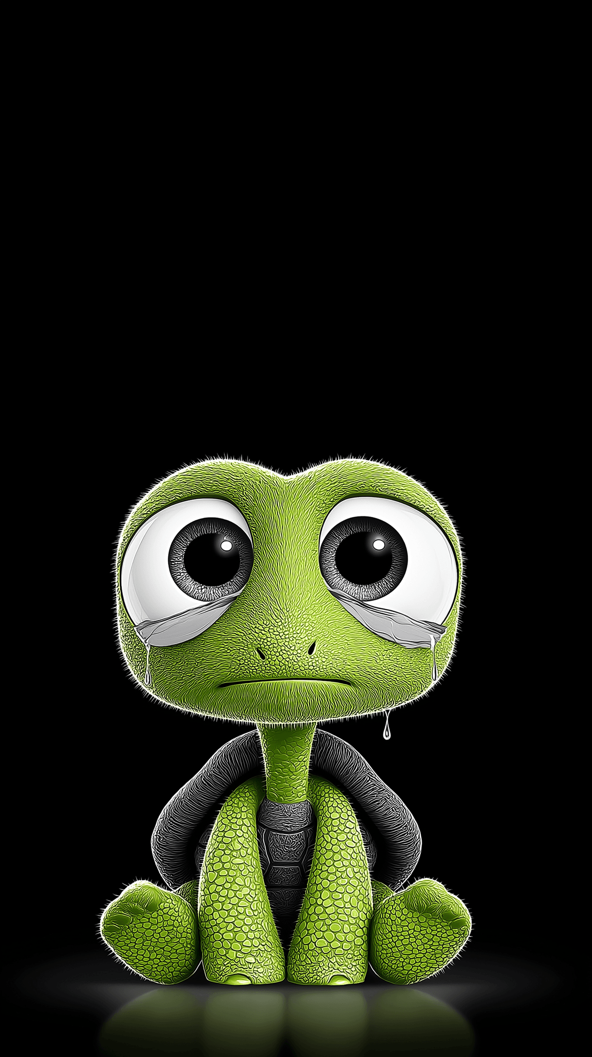Sad Cute Baby Turtle Android Wallpaper – Crying Cartoon Turtle Minimal Dark Background wallpaper - Turtle | Picmaze