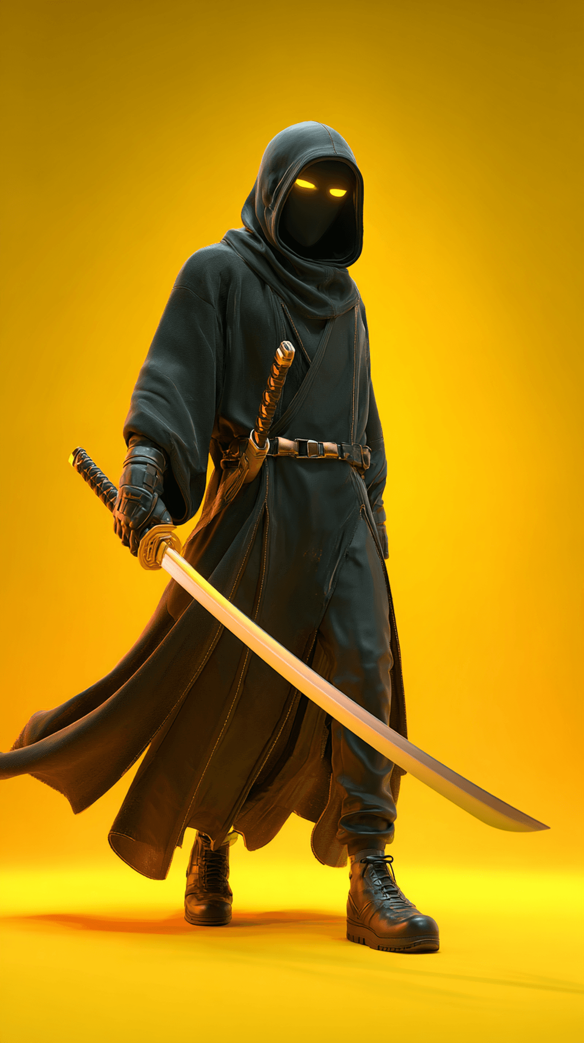 Dark Hooded Samurai Warrior Android Wallpaper – Stealth Katana Fighter Yellow Background wallpaper - Ninja Wallpapers  | Picmaze
