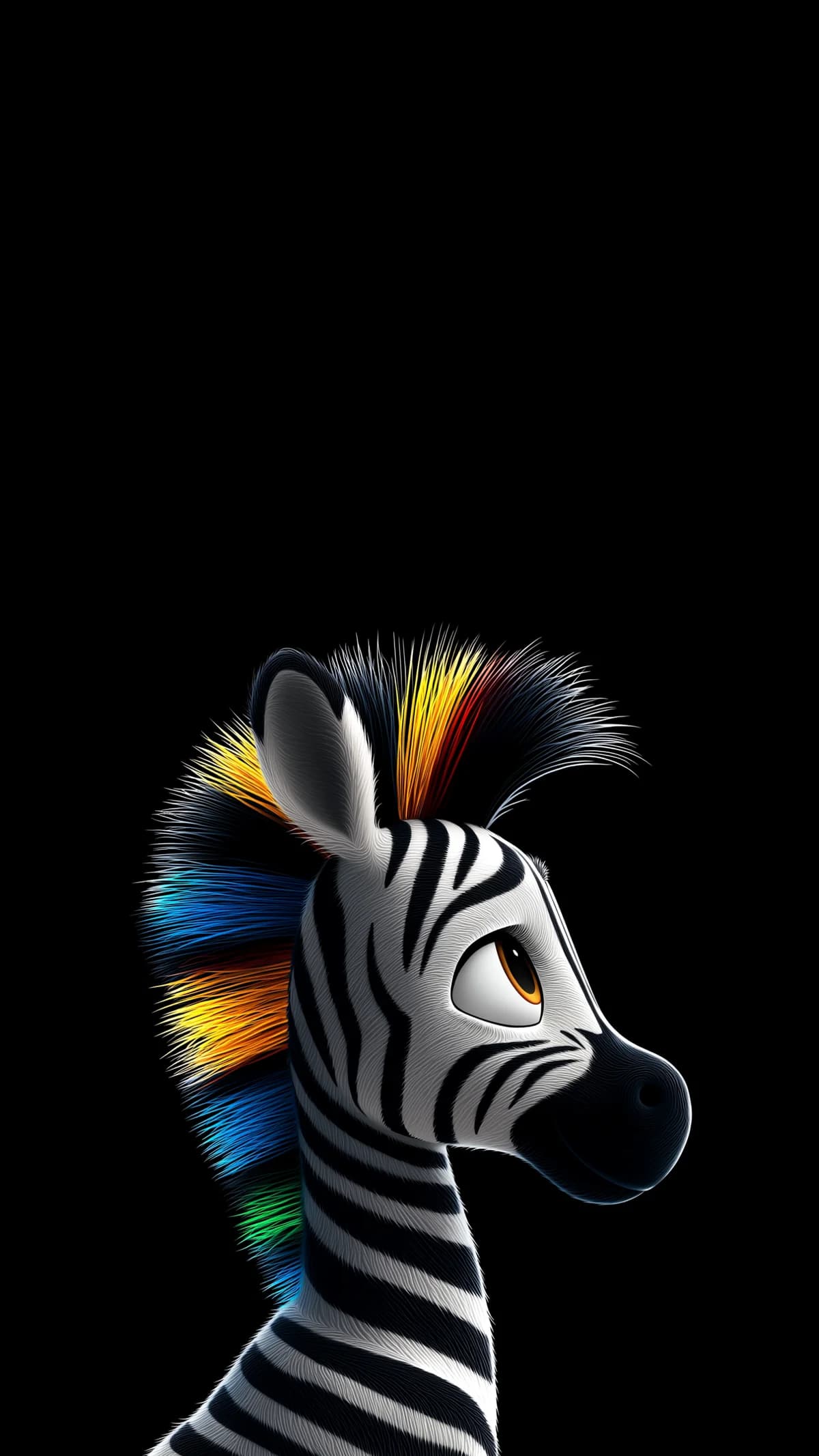 Colorful Neon Zebra Wallpaper with Rainbow Mane Dark Theme wallpaper - Zebra wallpapers | Picmaze