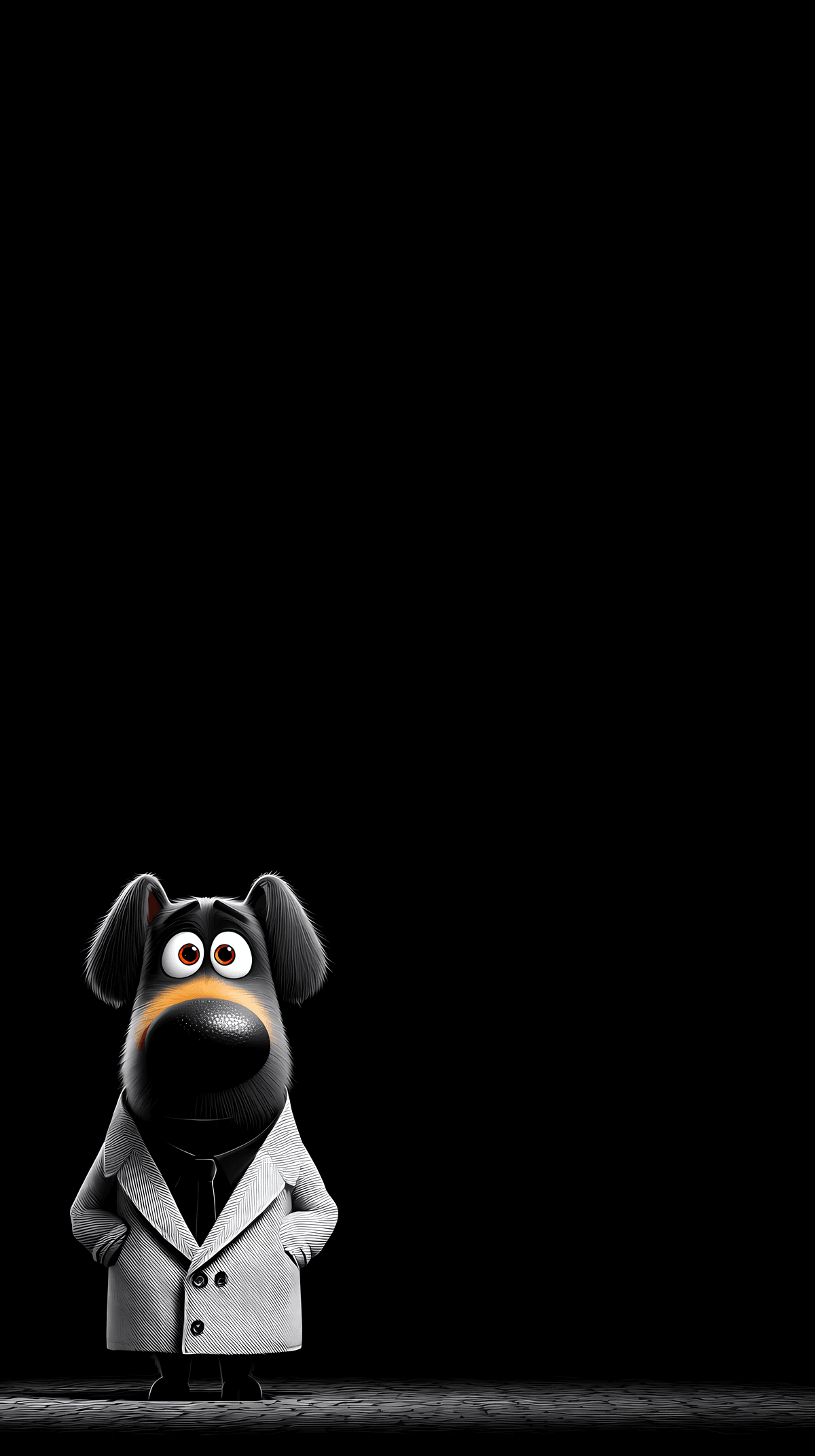 Stylish Cartoon Dog in Suit – Minimal Dark Aesthetic 4K Wallpaper wallpaper - Dogs wallpaper | Picmaze