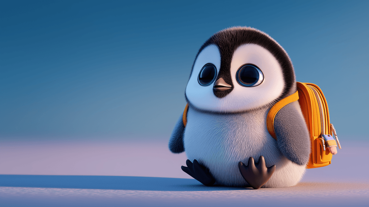 Cute Baby Penguin with Backpack 4K Wallpaper wallpaper - 3D Wallpaper | Picmaze