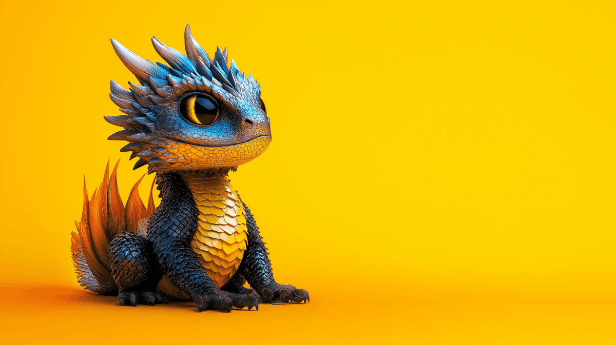 Colorful Cute Baby Dragon 4K Wallpaper – Fantasy Character Yellow Background wallpaper - Minimalist Wallpapers | Picmaze