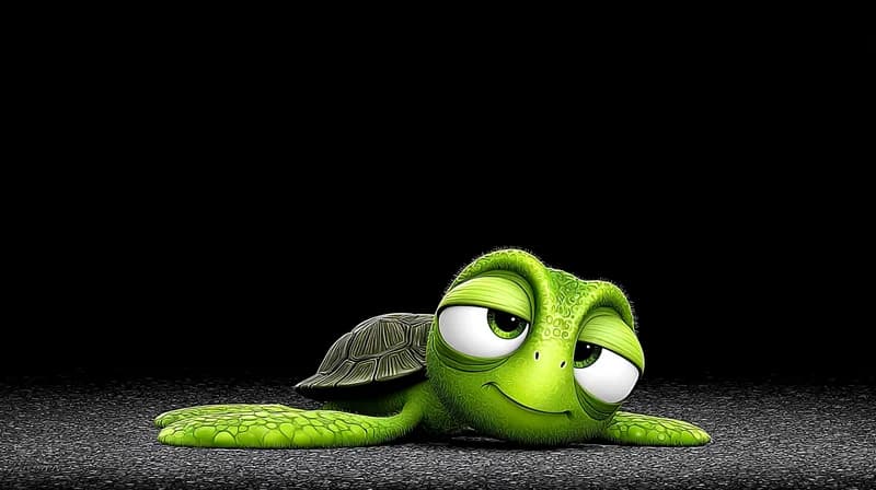 Cute Relaxed Turtle 4K Desktop Wallpaper HD Dark Minimal - pc wallpapers desktop Wallpaper | Picmaze
